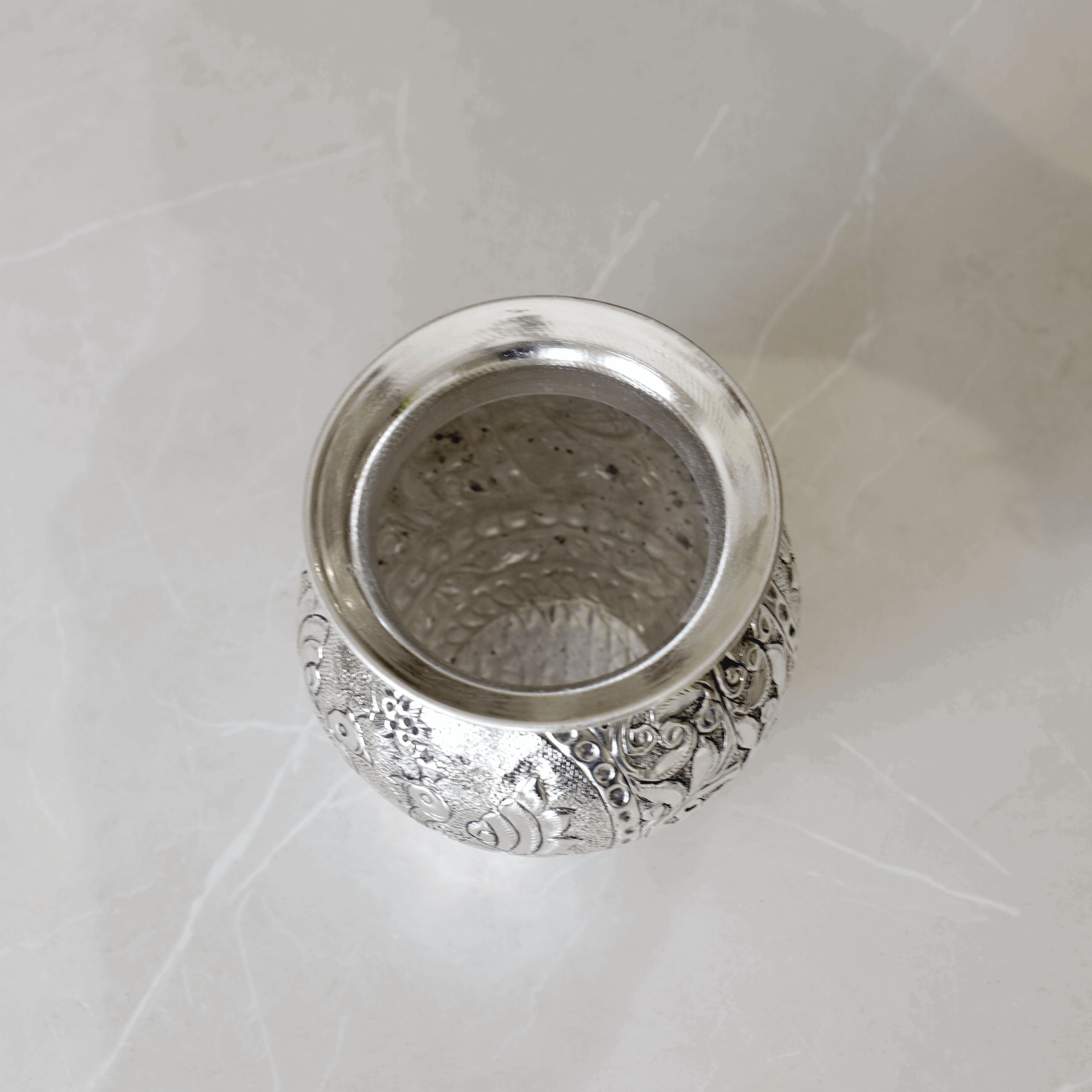 Brass Gaj Lota / Kalash with Silver Finish