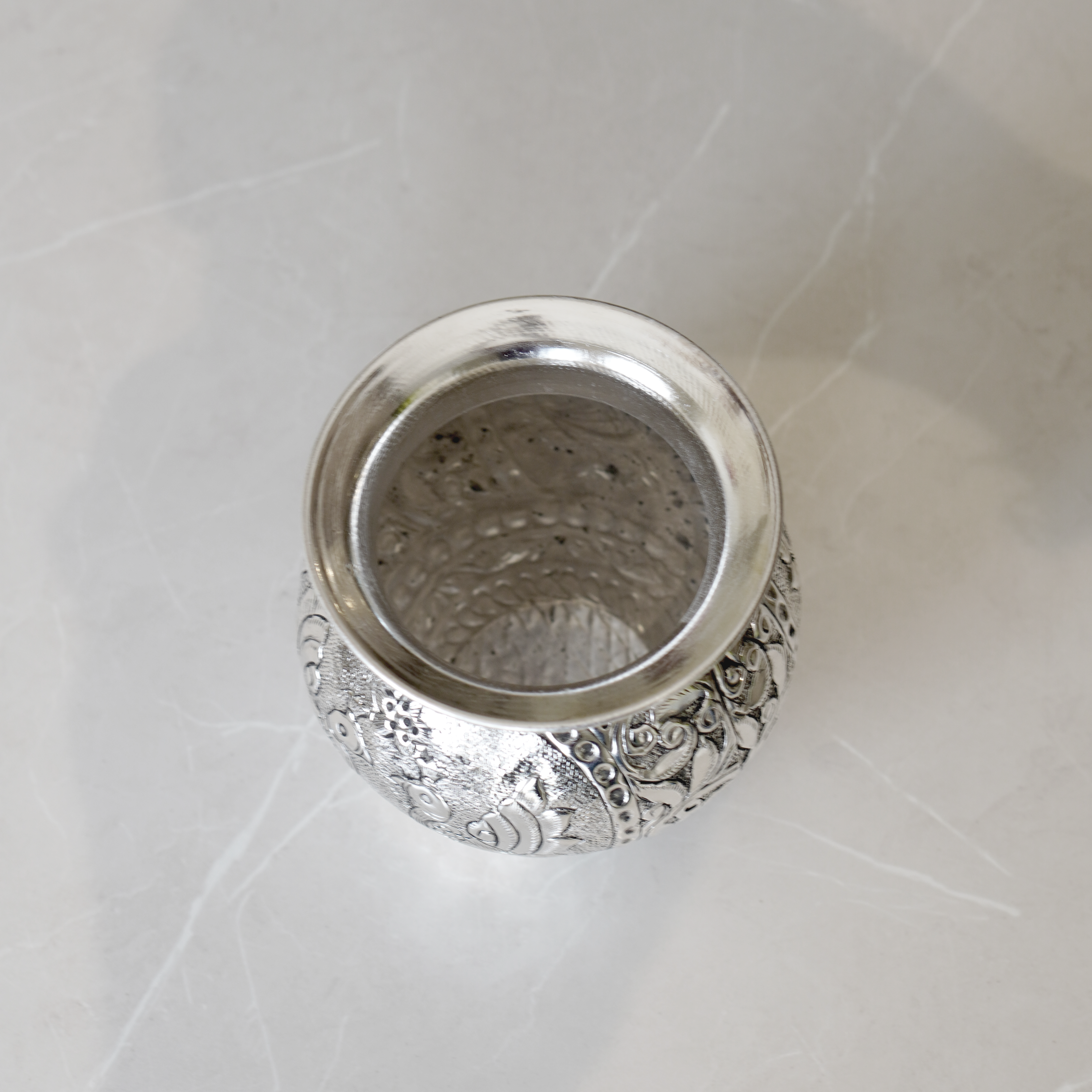 Brass Gaj Lota / Kalash with Silver Finish