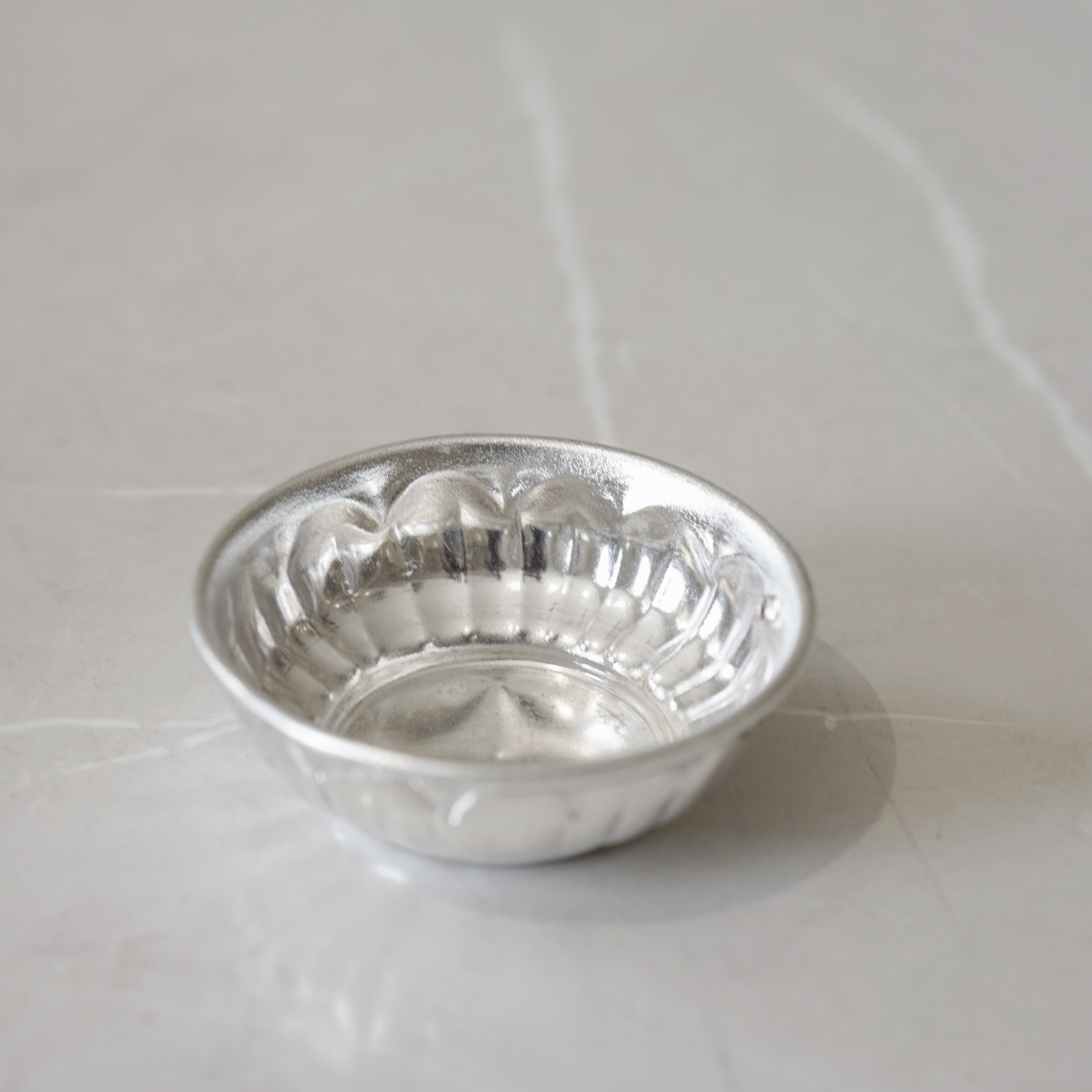 Brass Ghungroo Pooja Set With Silver Finish