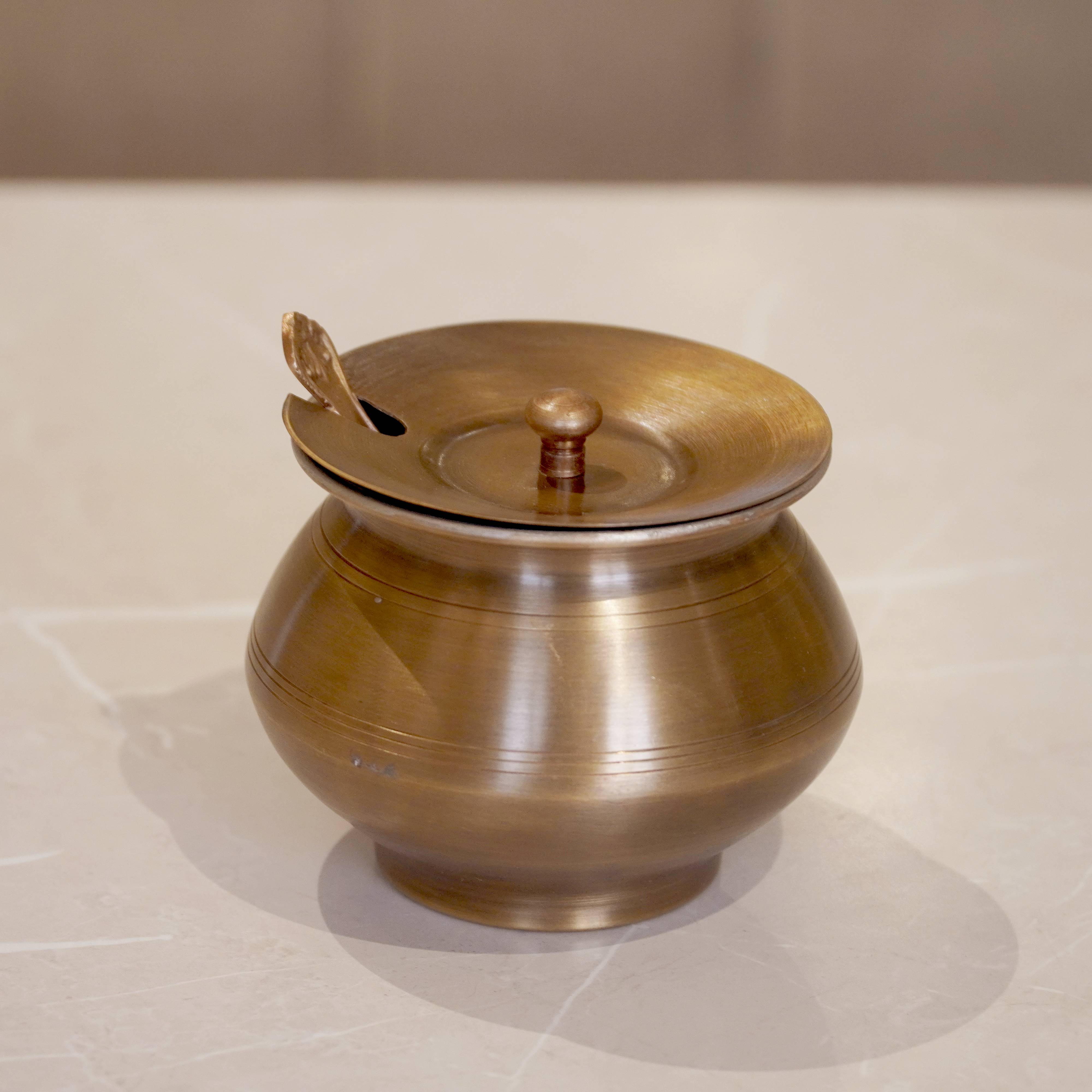 Brass Antique Ghee Pot with Tin Coating