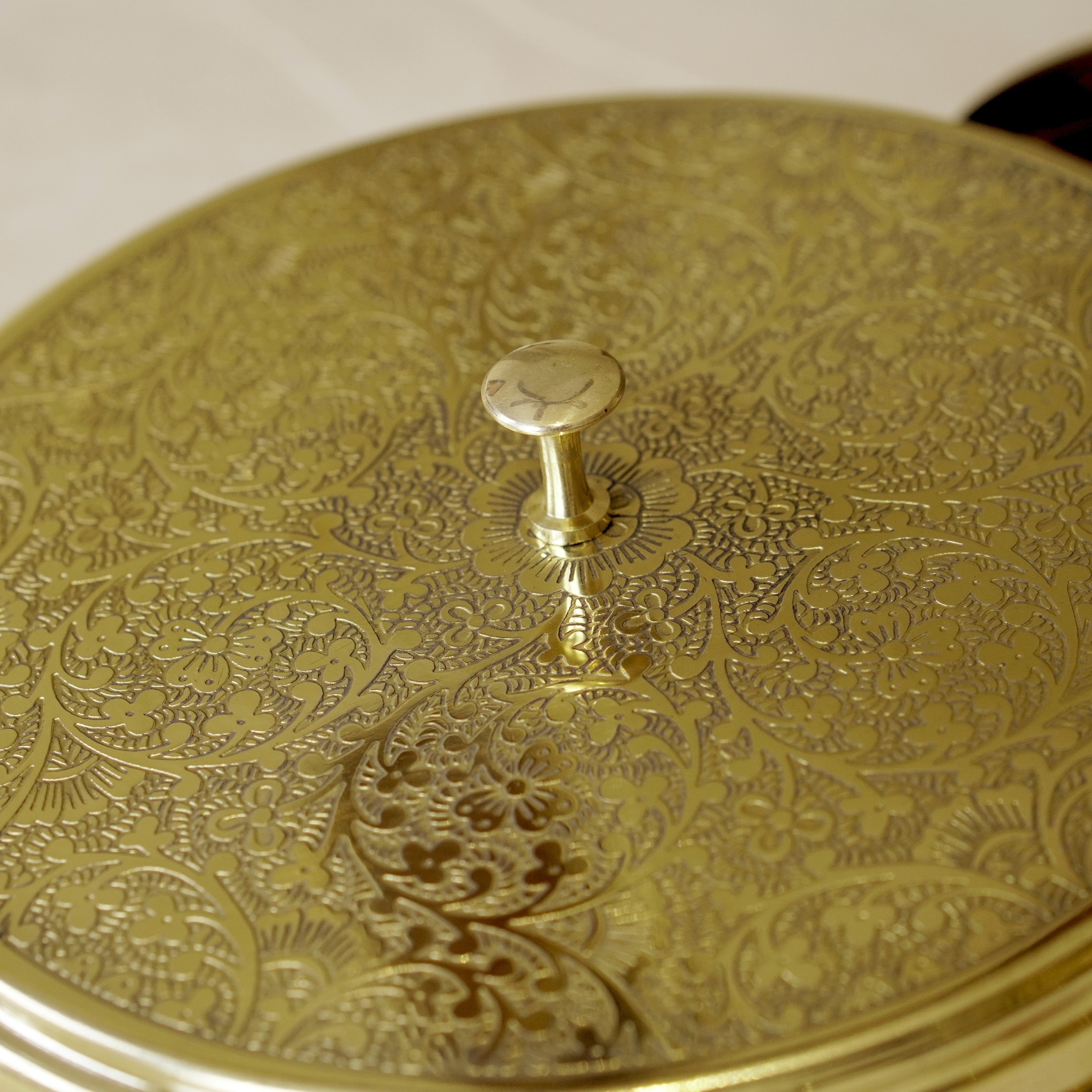 Etched Brass Masala/ Spice Box (7 Inch)