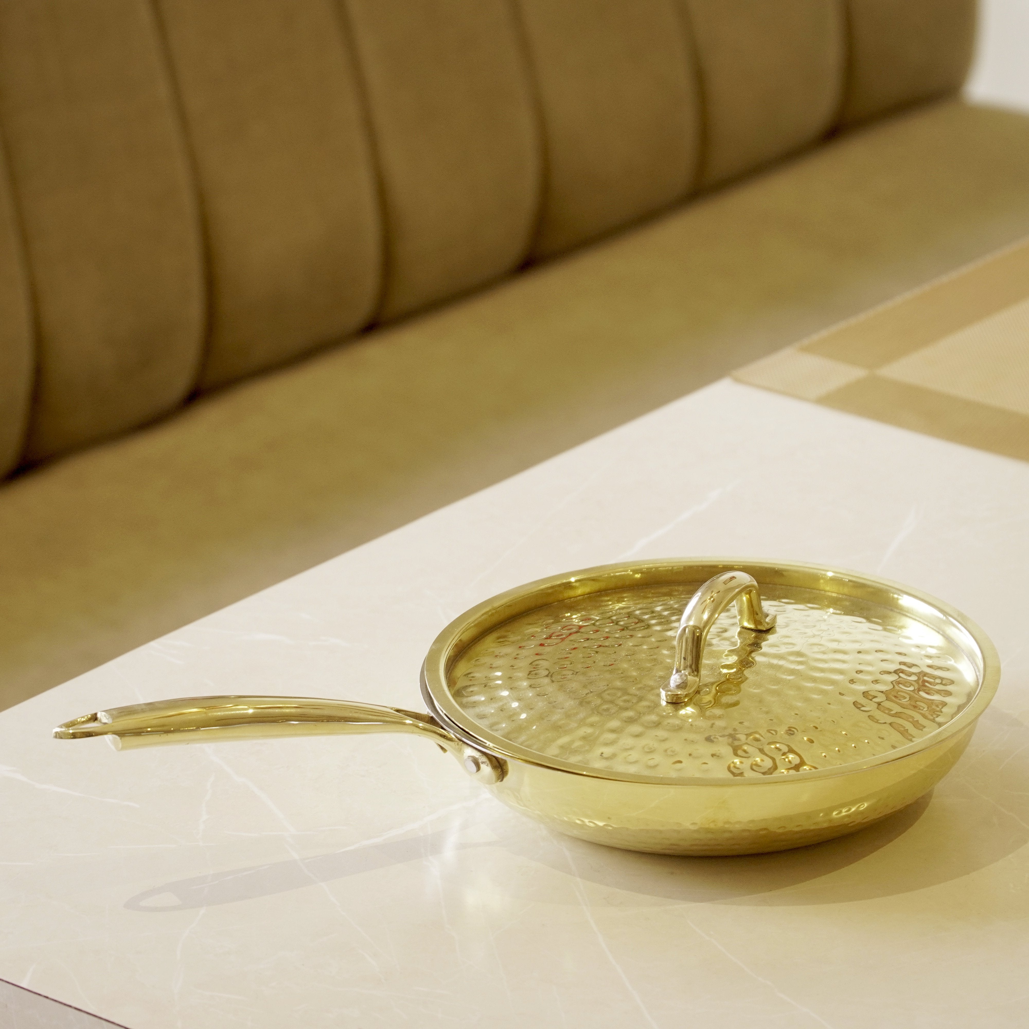 Brass Frypan with lid (tincoated)