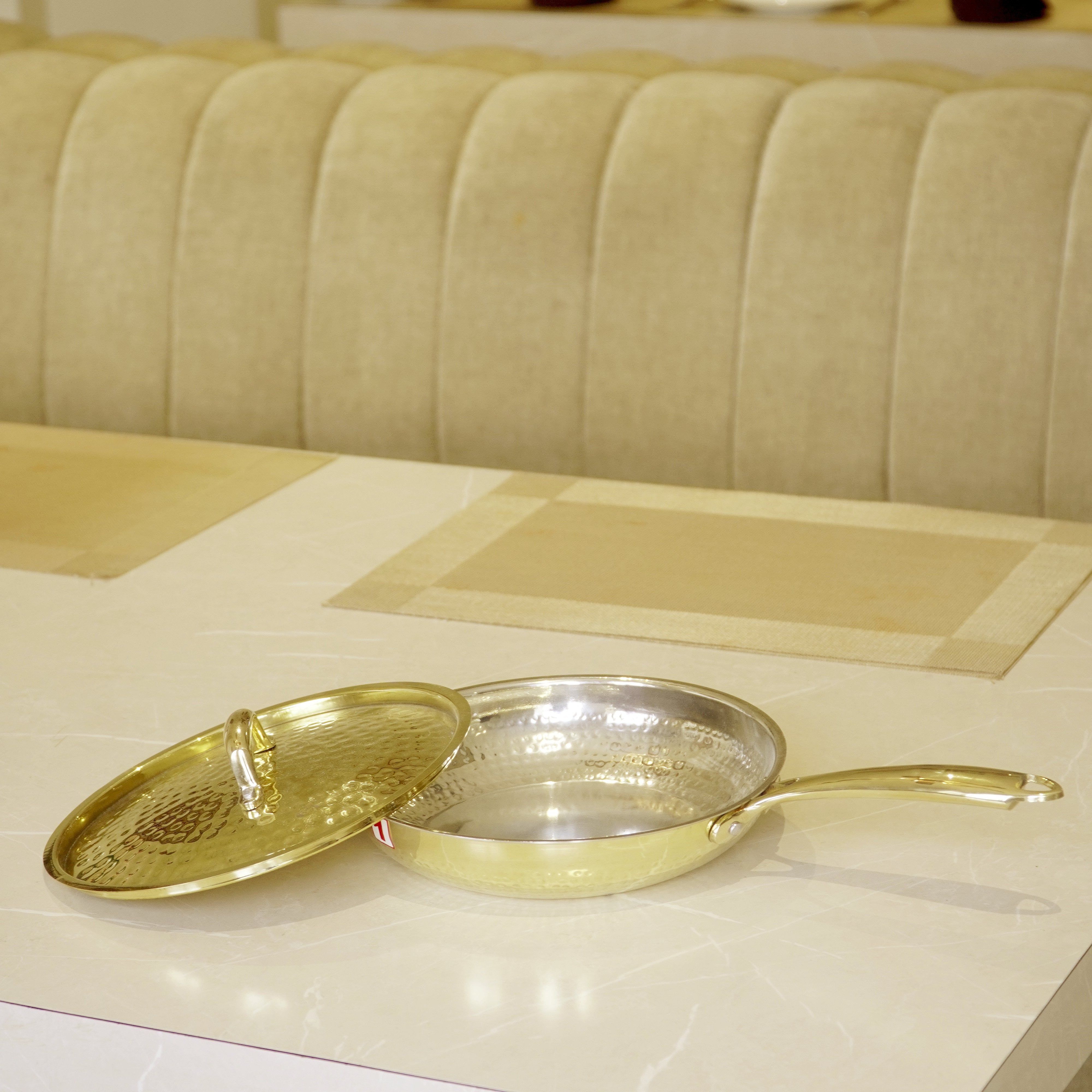 Brass Frypan with lid (tincoated)