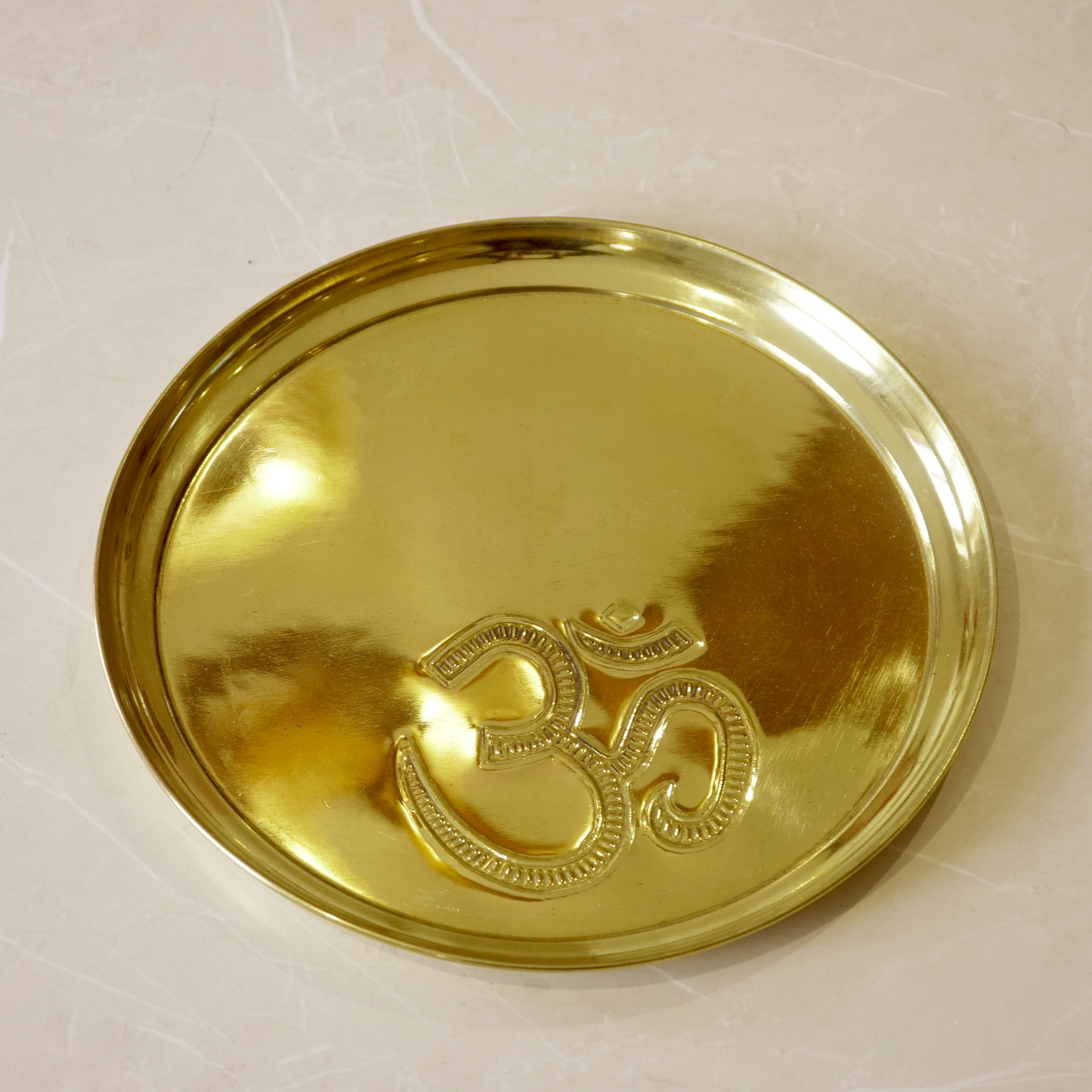 Brass Pooja Om Plate