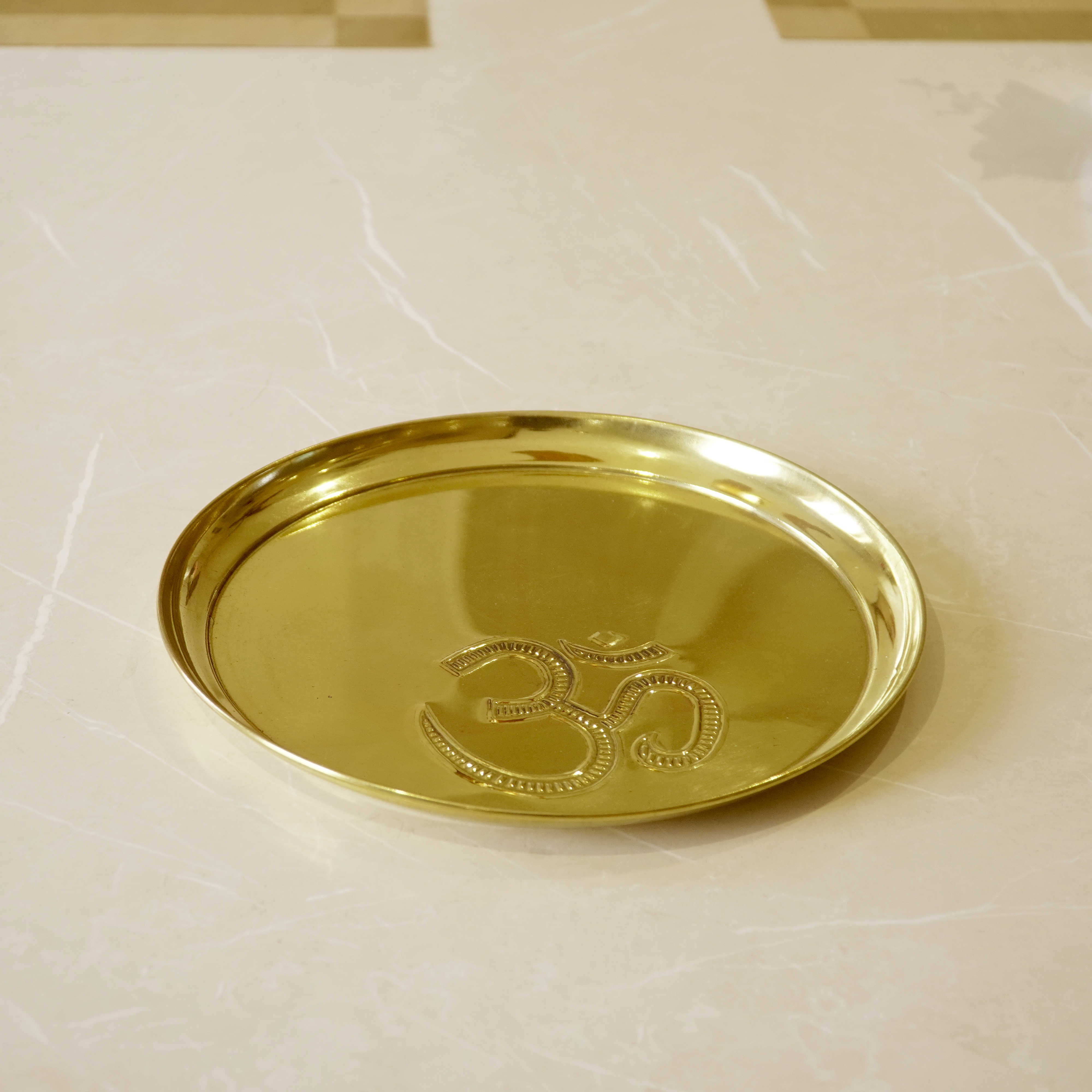 Brass Pooja Om Plate