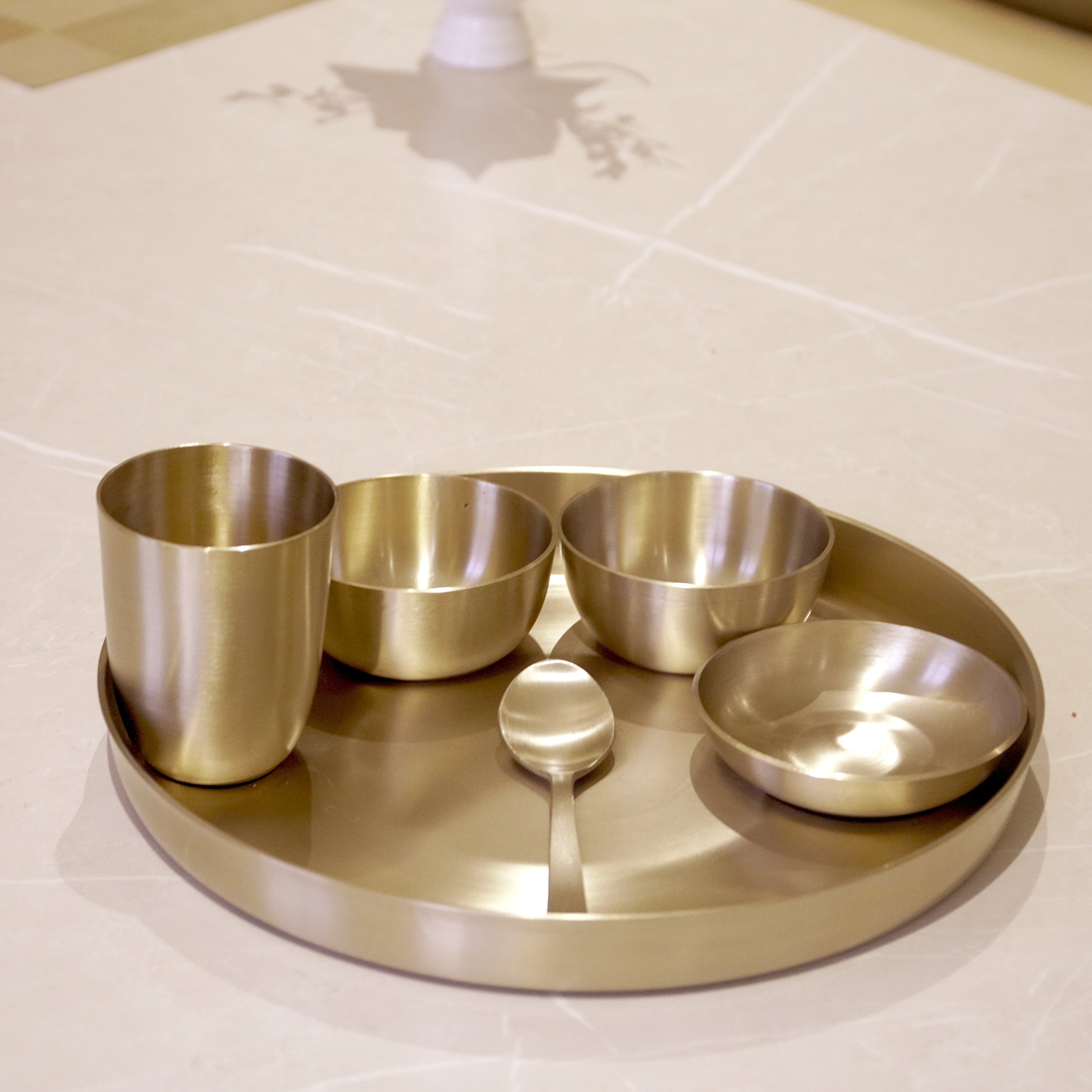 Bronze / Kansa Thali Set Glossy Finish