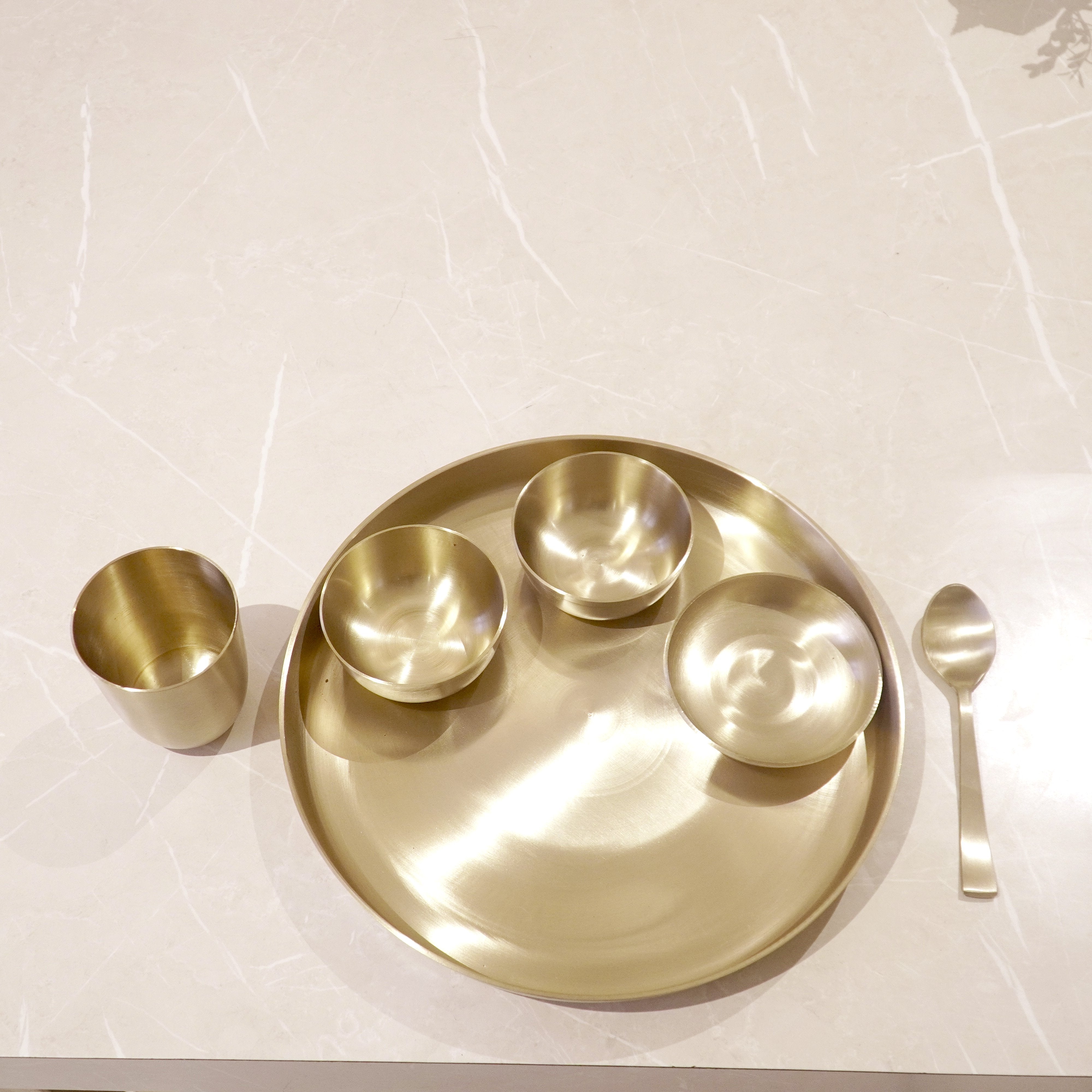 Bronze / Kansa Thali Set Glossy Finish