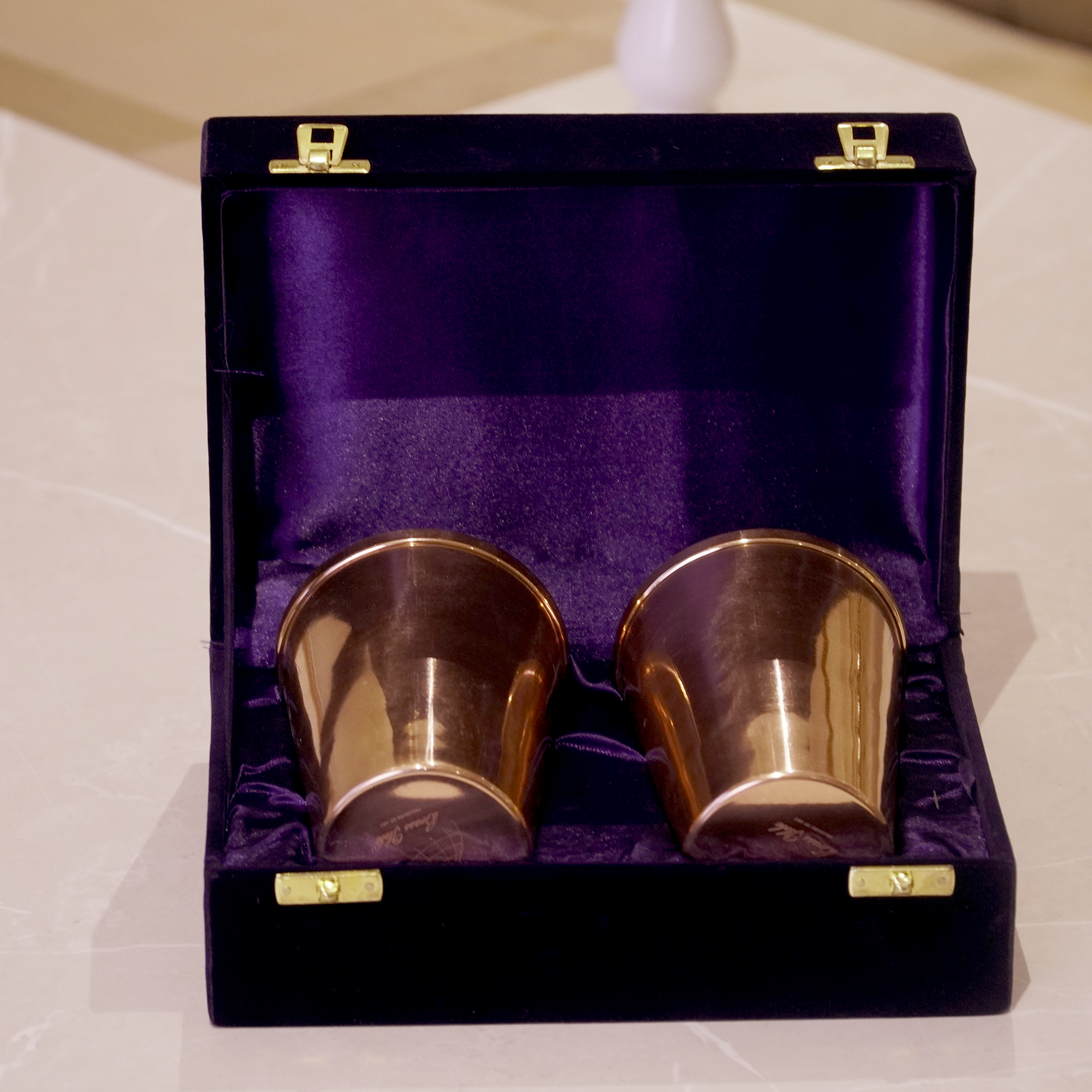 Copper Water Glass With Velvet Box