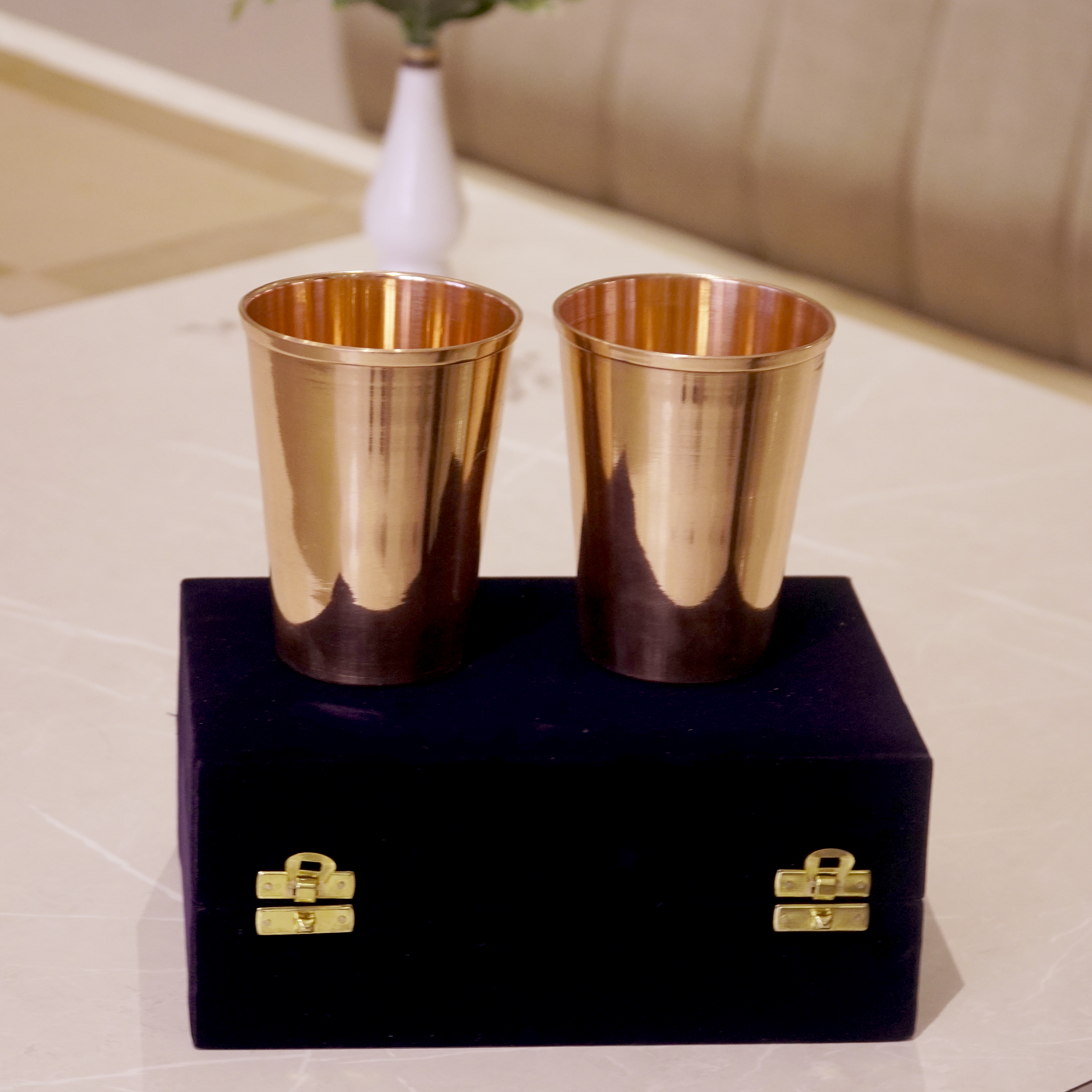 Copper Water Glass With Velvet Box