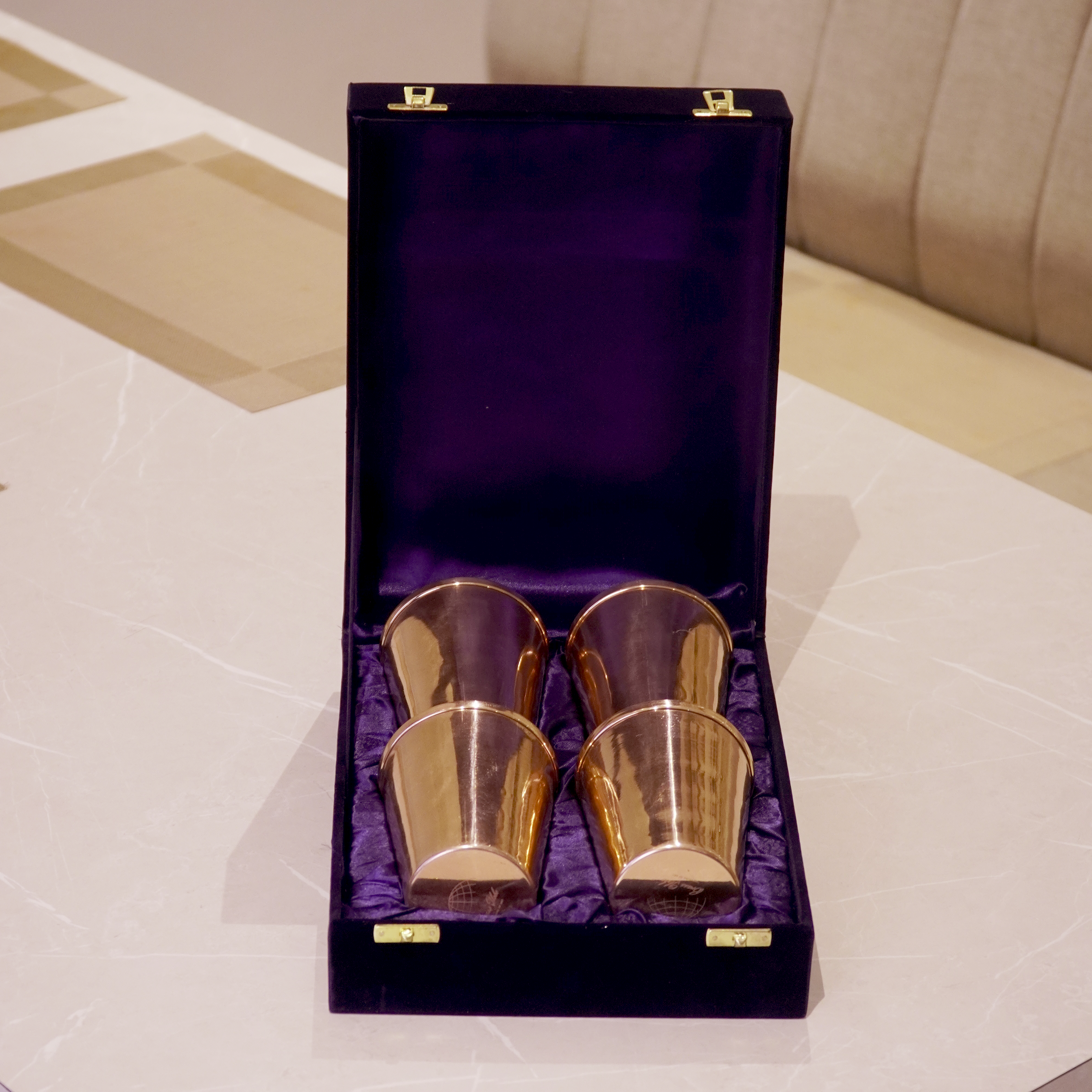 Copper Water Glass With Velvet Box