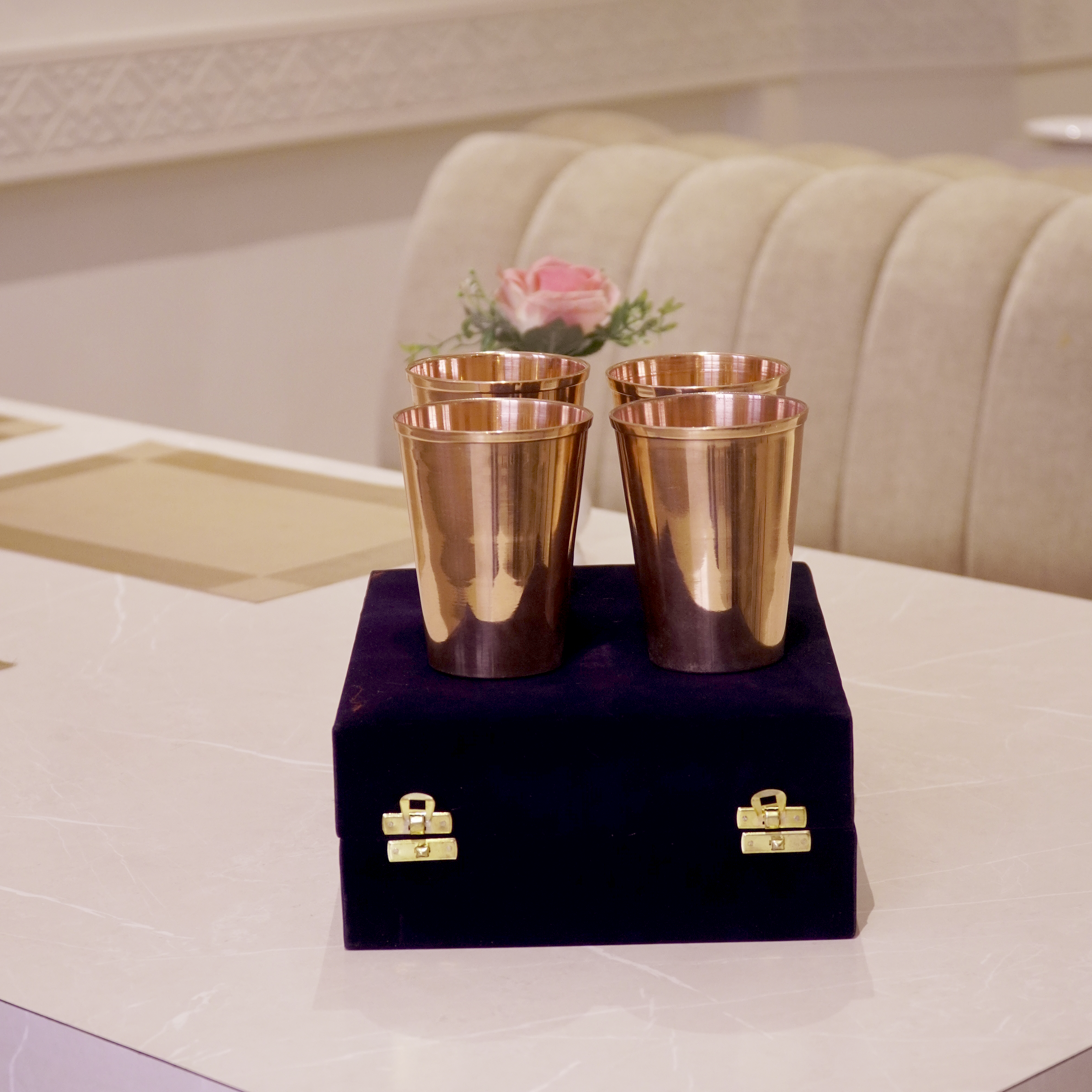 Copper Water Glass With Velvet Box