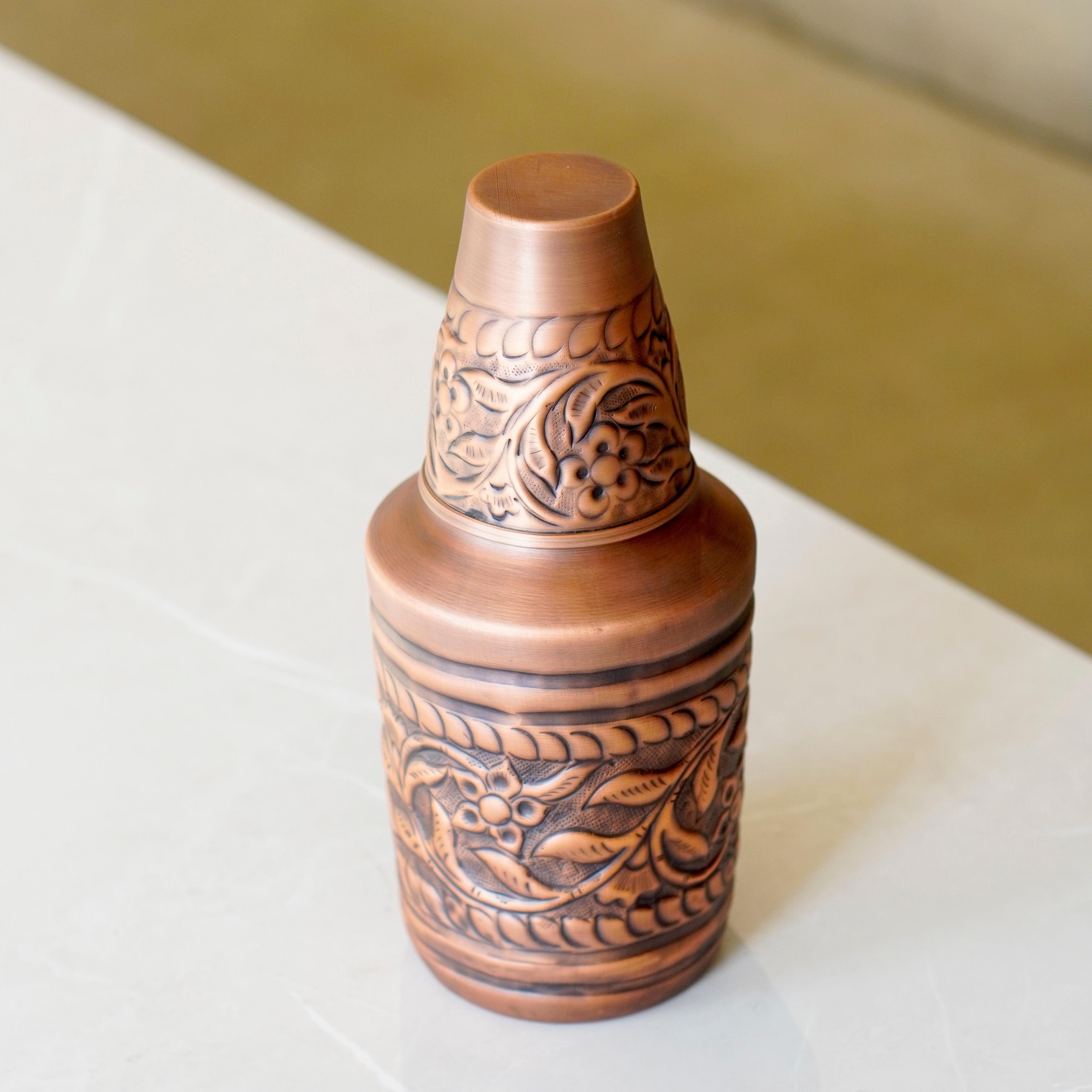 Vintage Embossed Copper Jar