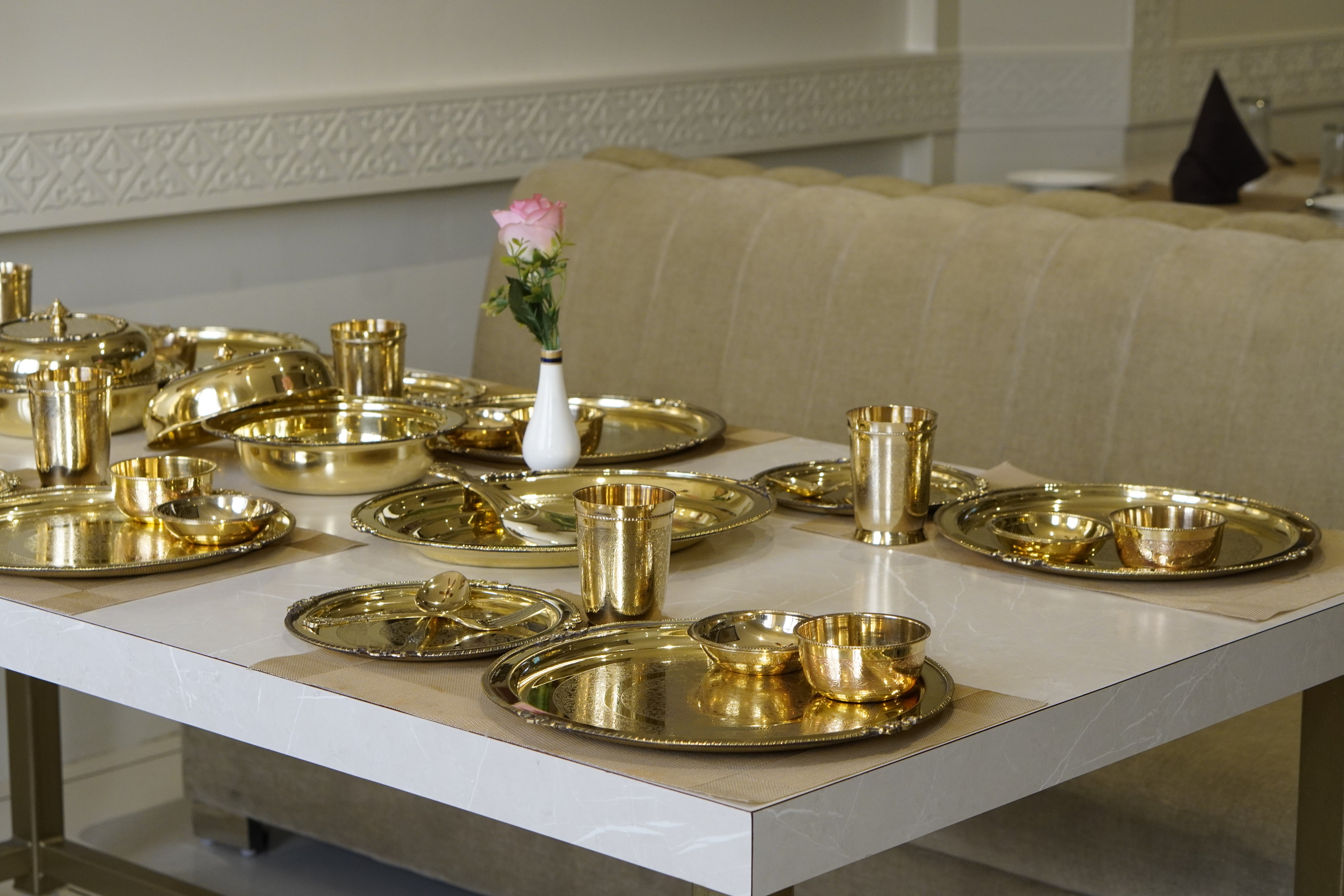 51 Piece Etched Dinner Set