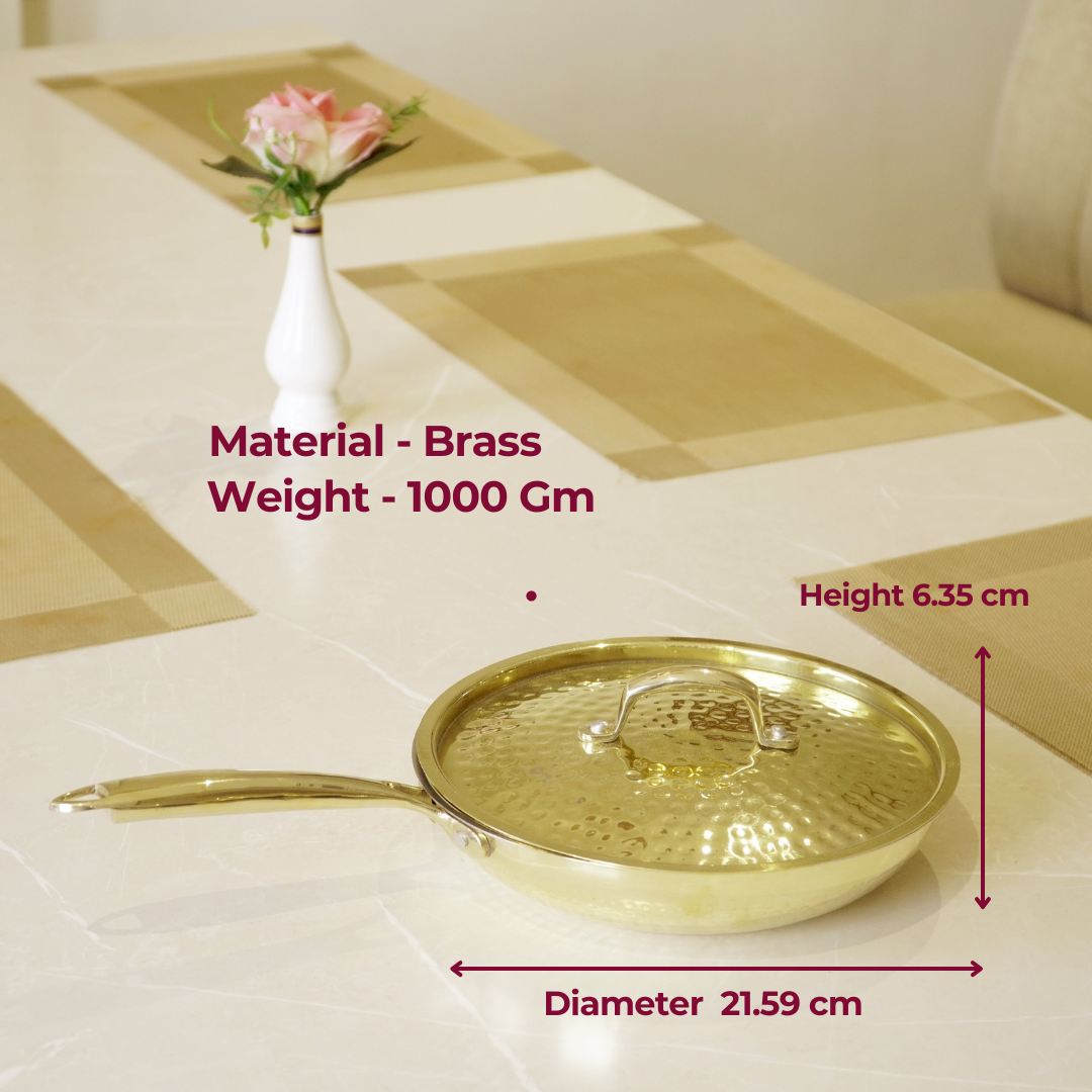 Brass Frypan with lid (tincoated)