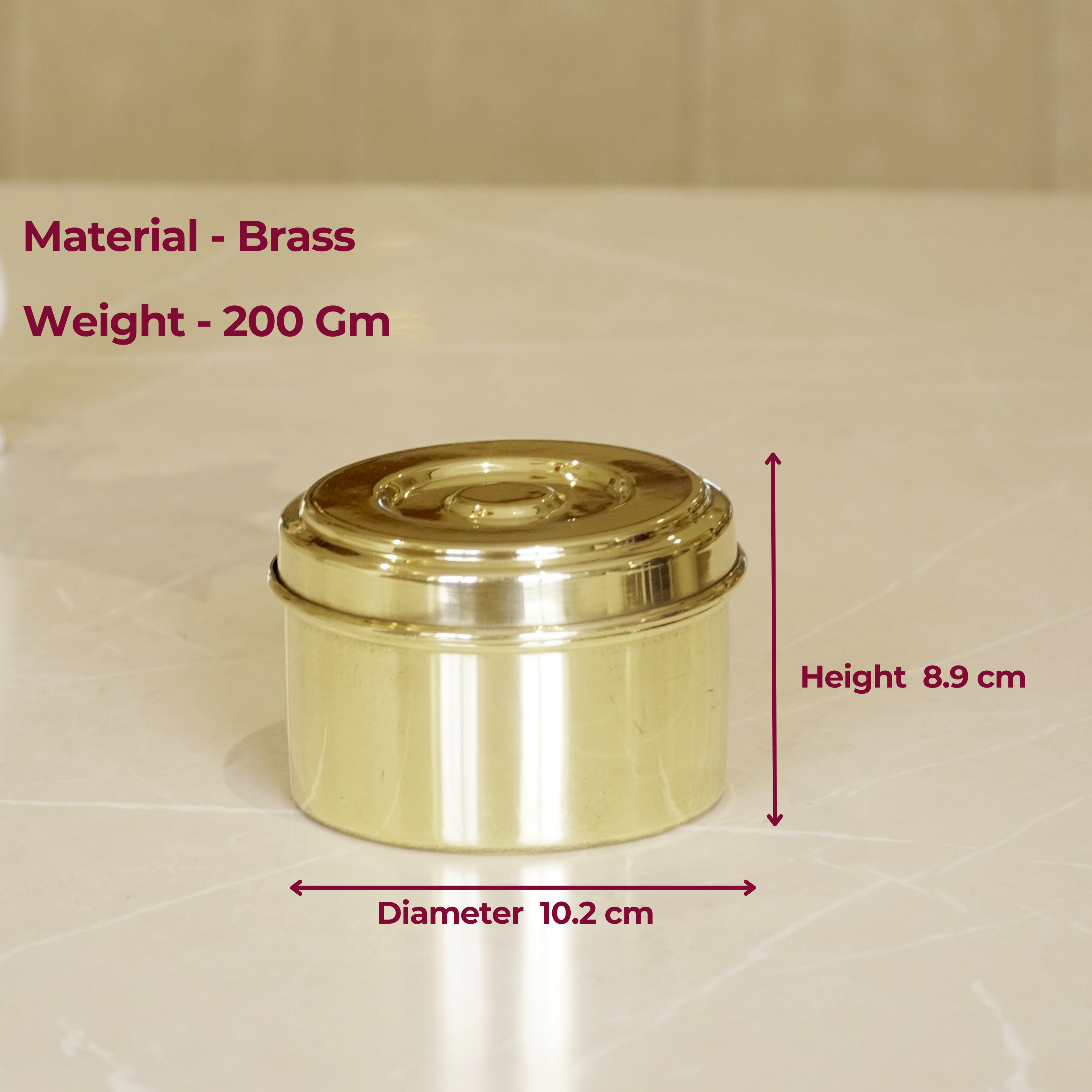 Brass Plain Dibbi / Small Dabba / Laddu Sweet Dabba / Katordaan / Box