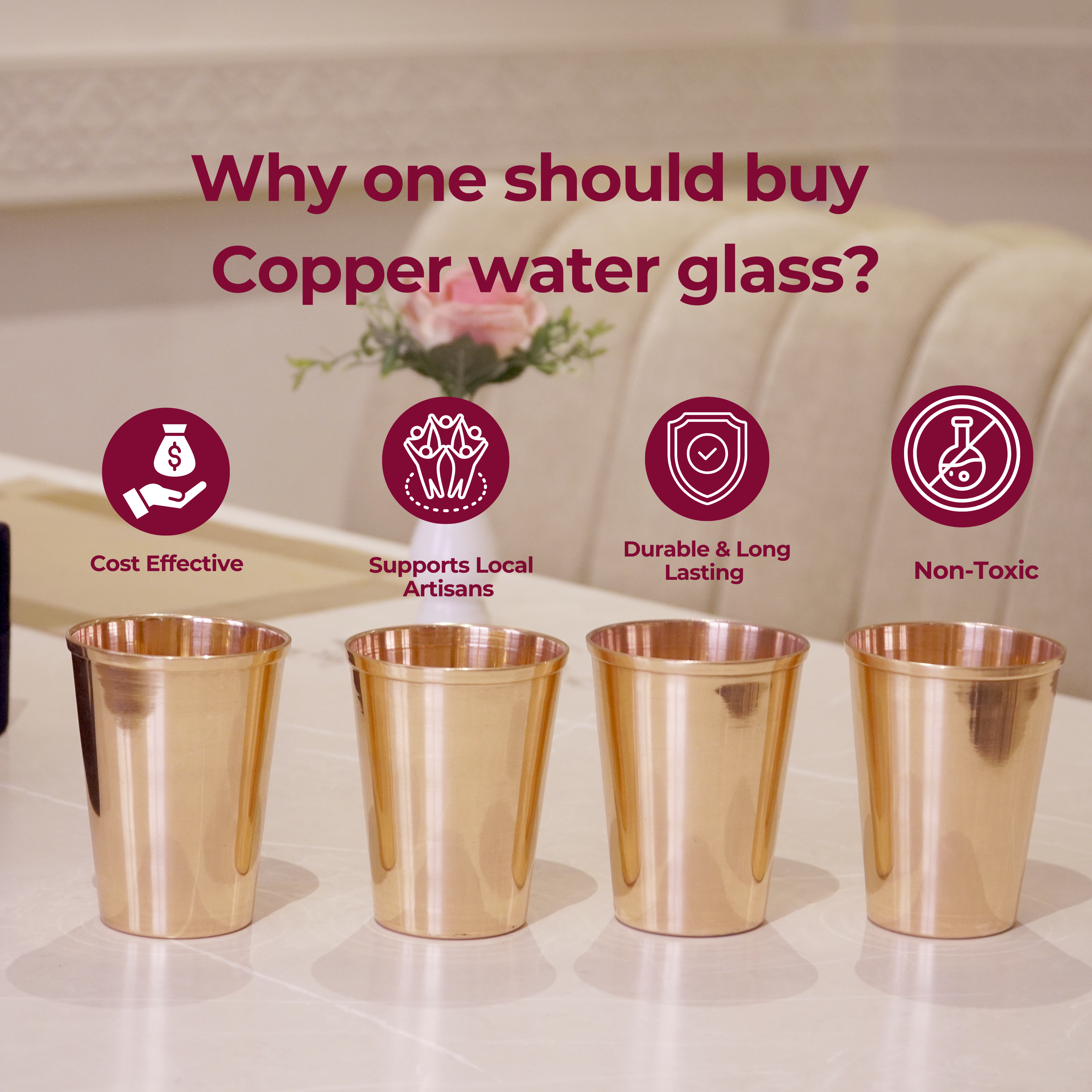 Copper water glass