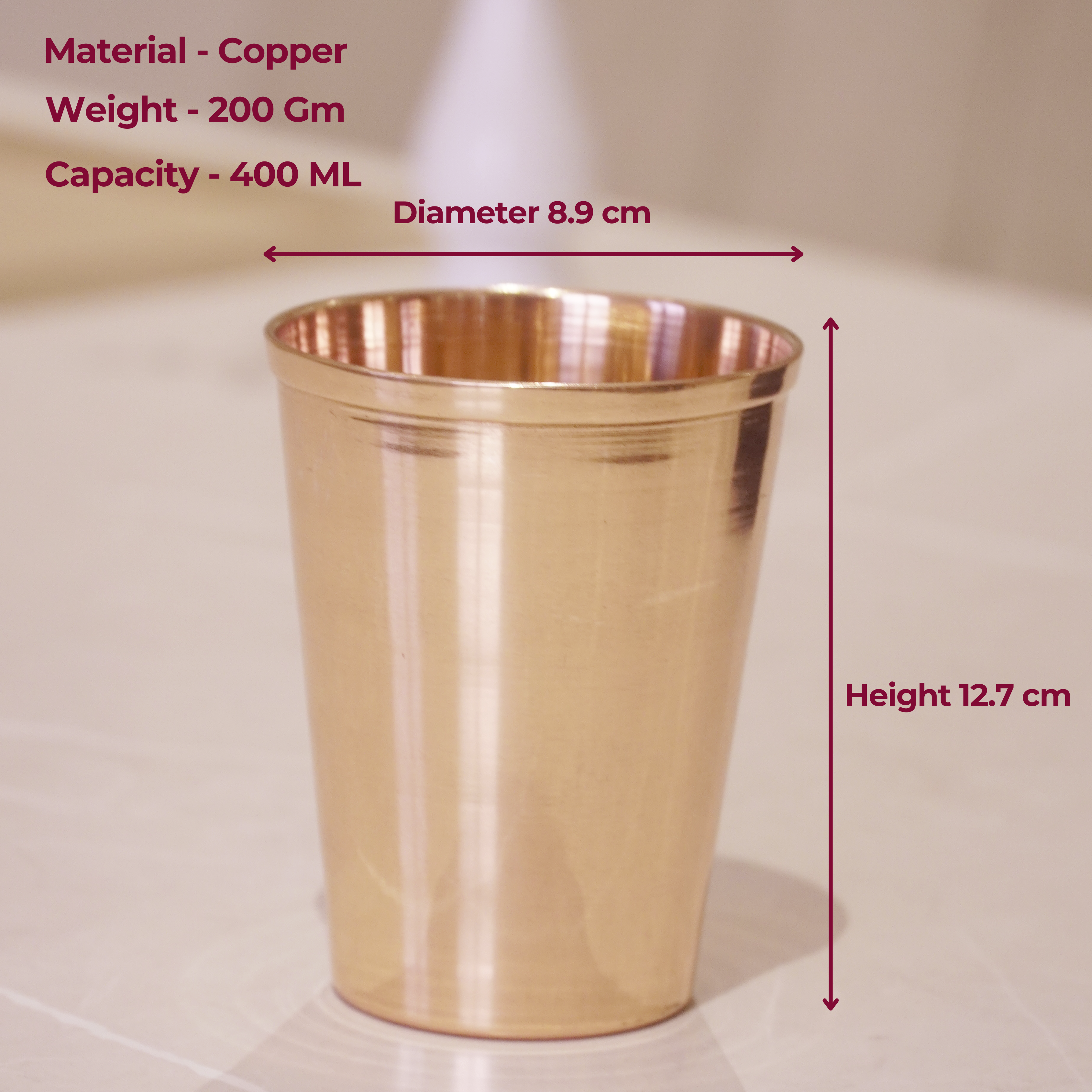 Copper water glass