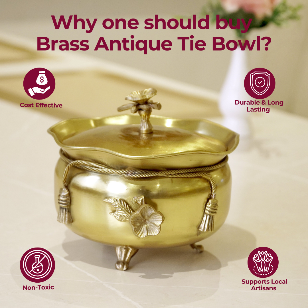 Brass Antique Tie Bowl with Lid