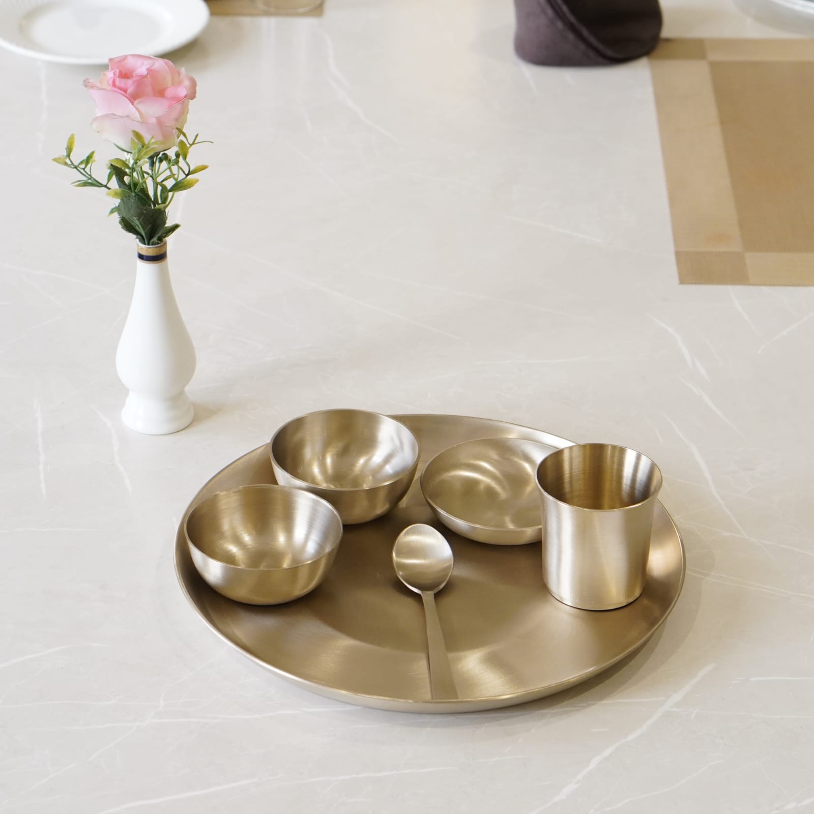 Bronze / Kansa Dinner Set Matte Finish (12inch plate)