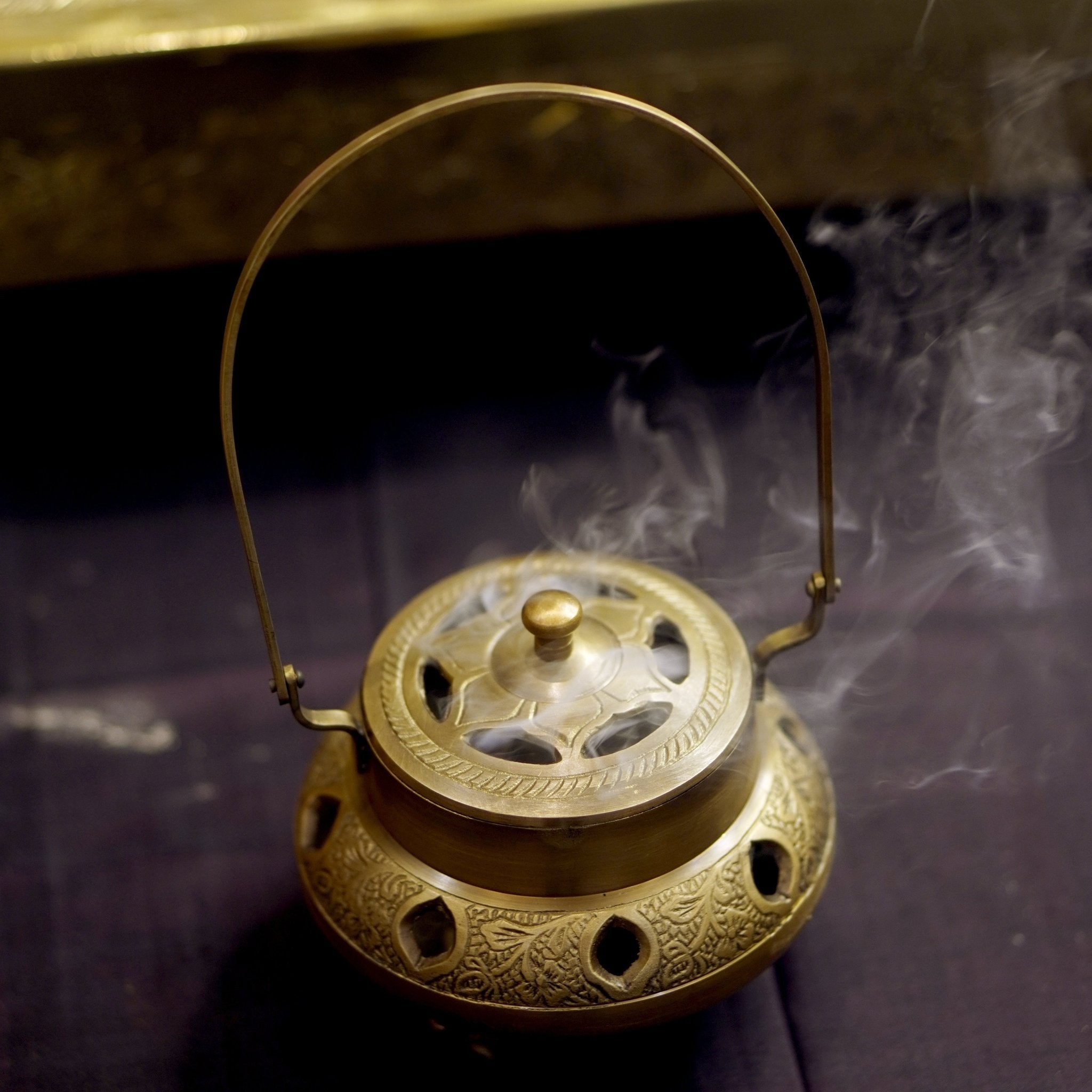 Brass Antique Dhupdaan - Brass Globe -