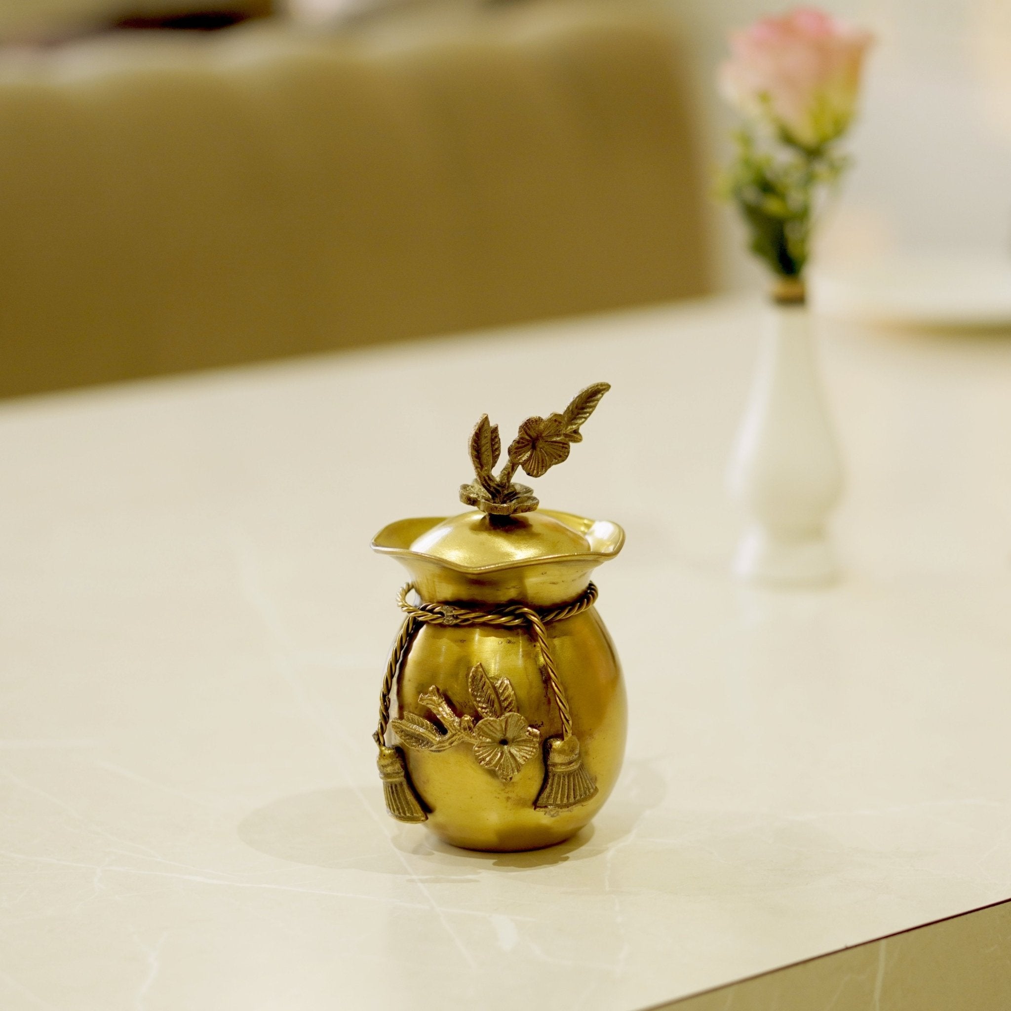 Brass Antique Dry Fruits Potli - Brass Globe -