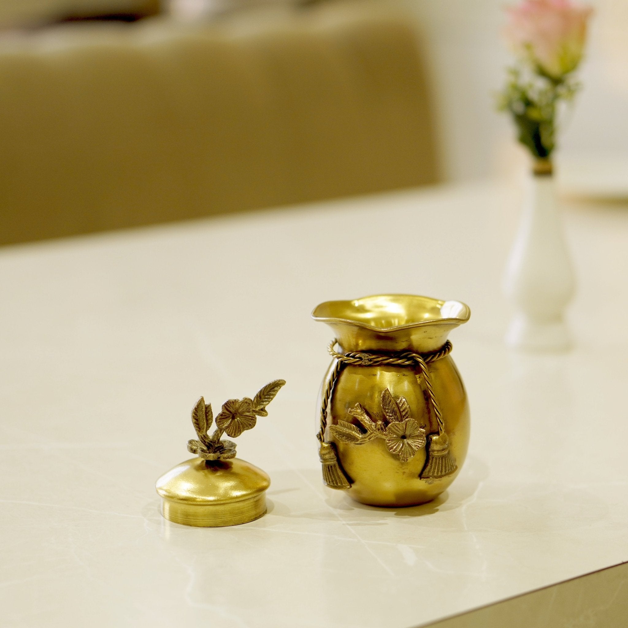 Brass Antique Dry Fruits Potli - Brass Globe -