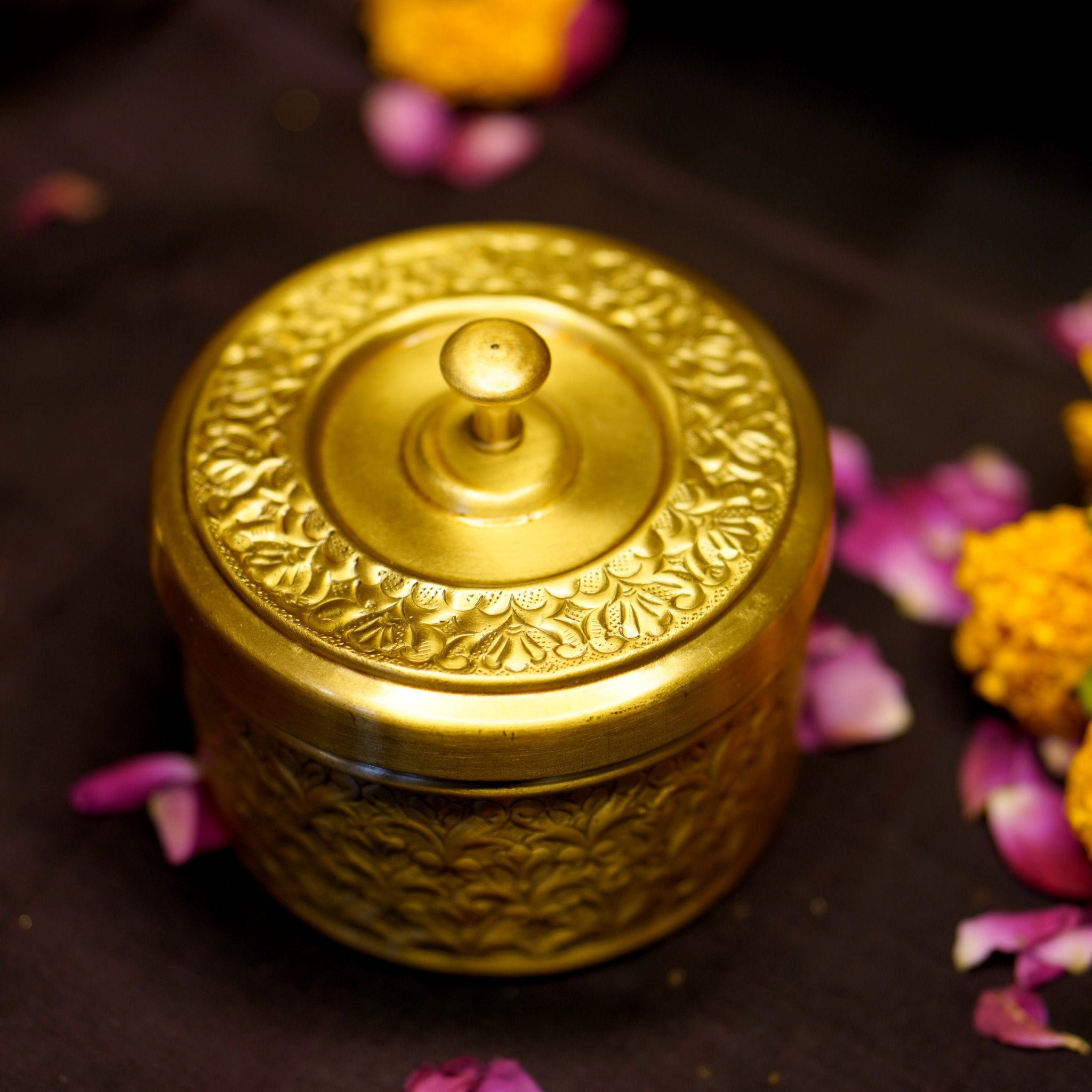 Brass Antique Jewellery Box - Brass Globe -