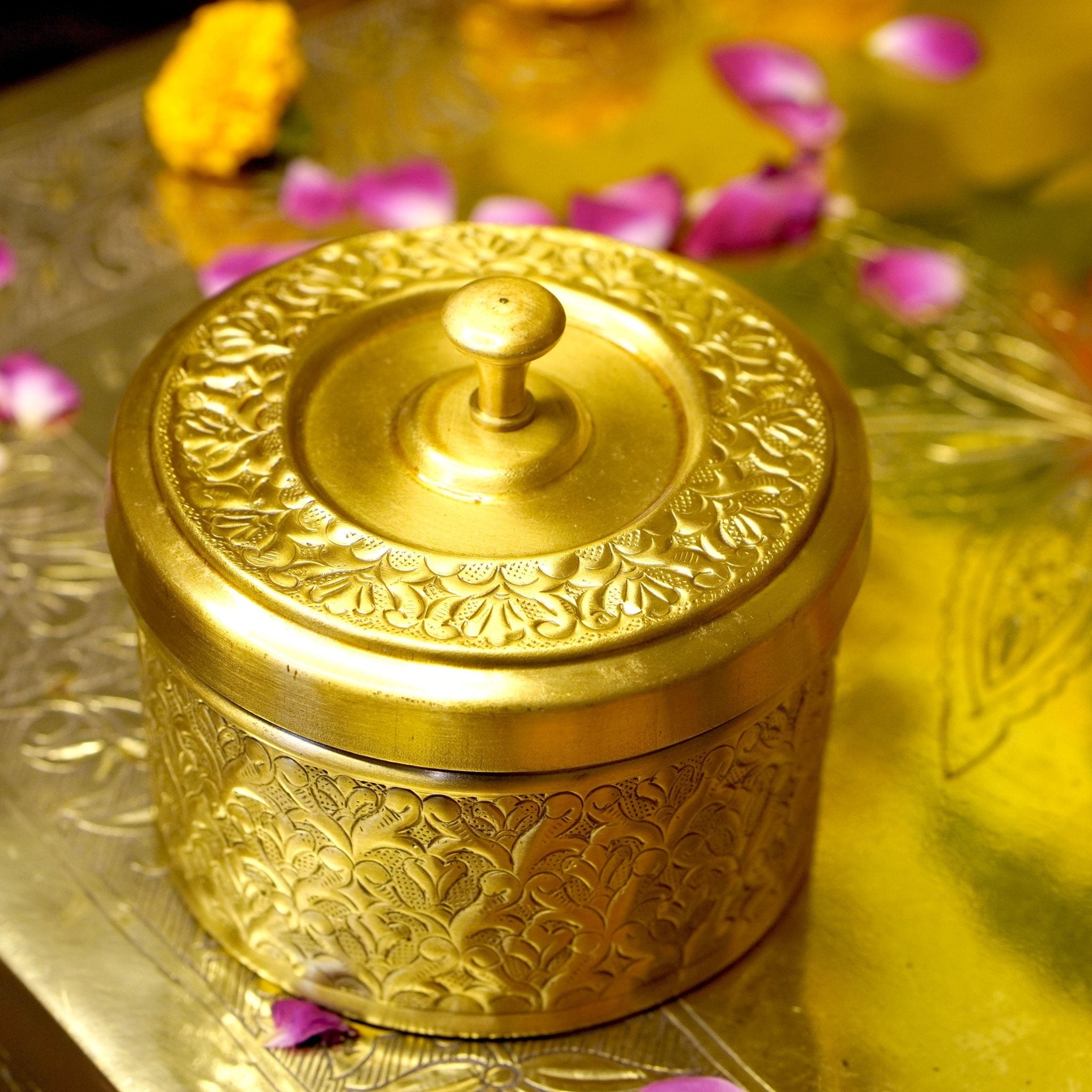 Brass Antique Jewellery Box - Brass Globe -
