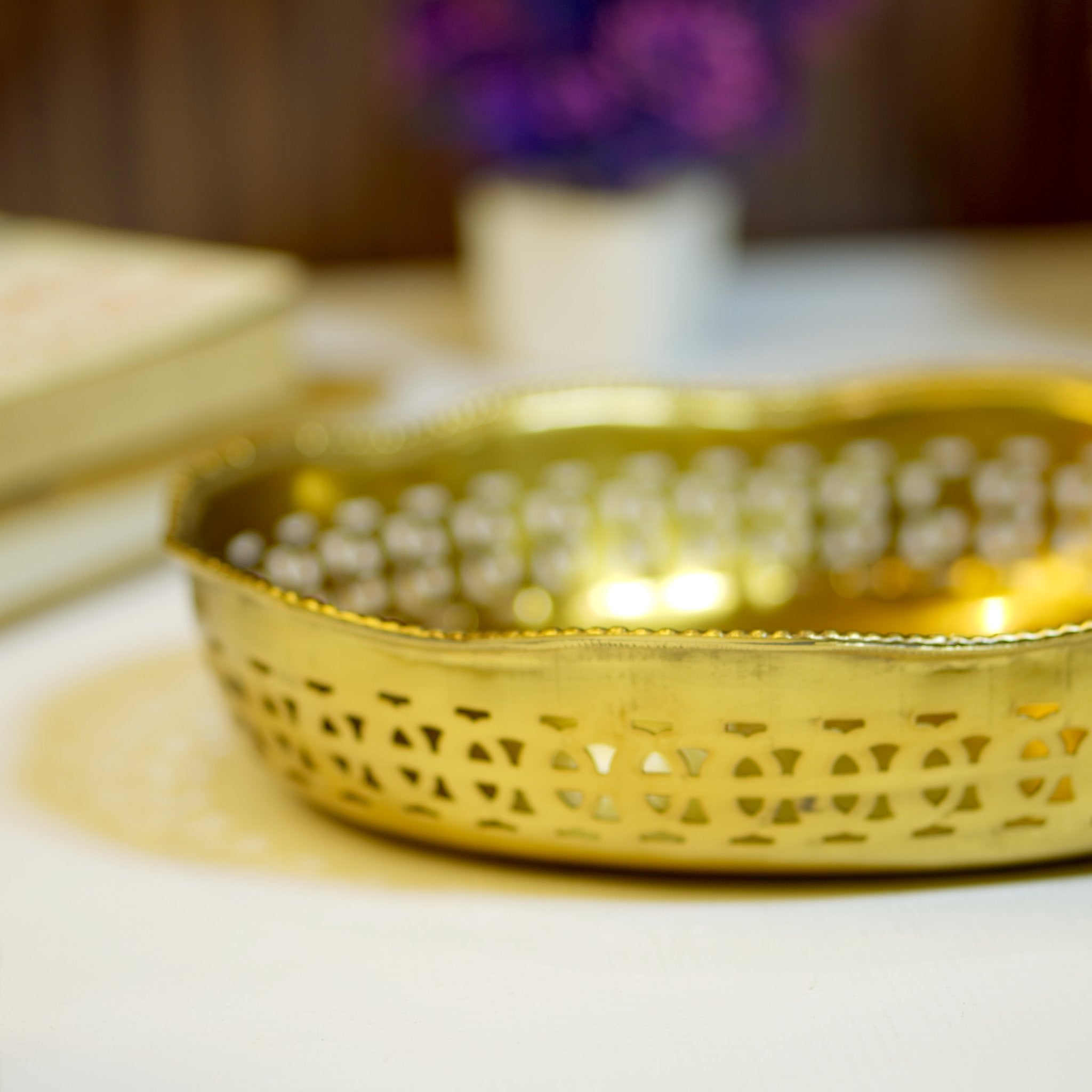 Brass Antique Snack Bowl - Brass Globe -