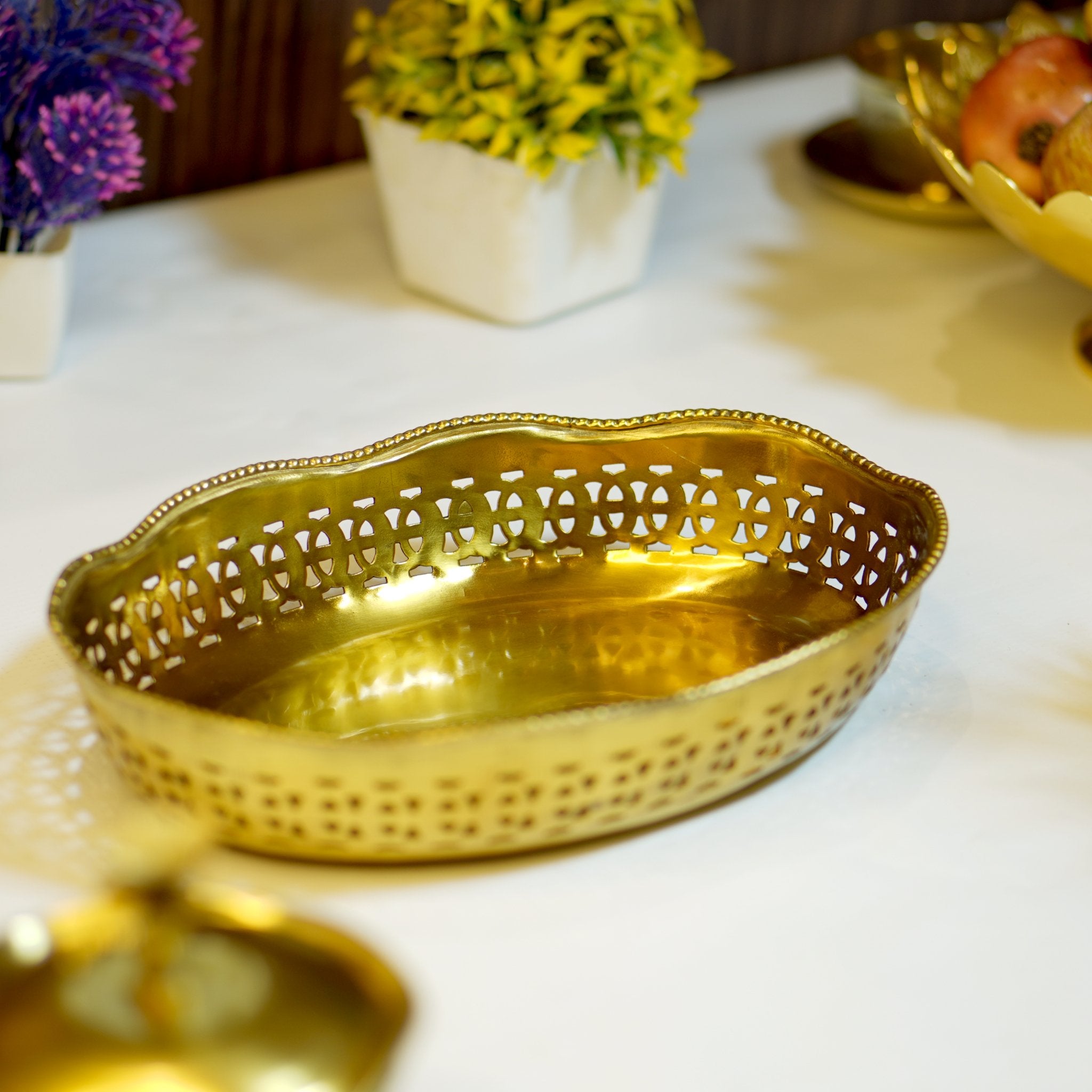 Brass Antique Snack Bowl - Brass Globe -