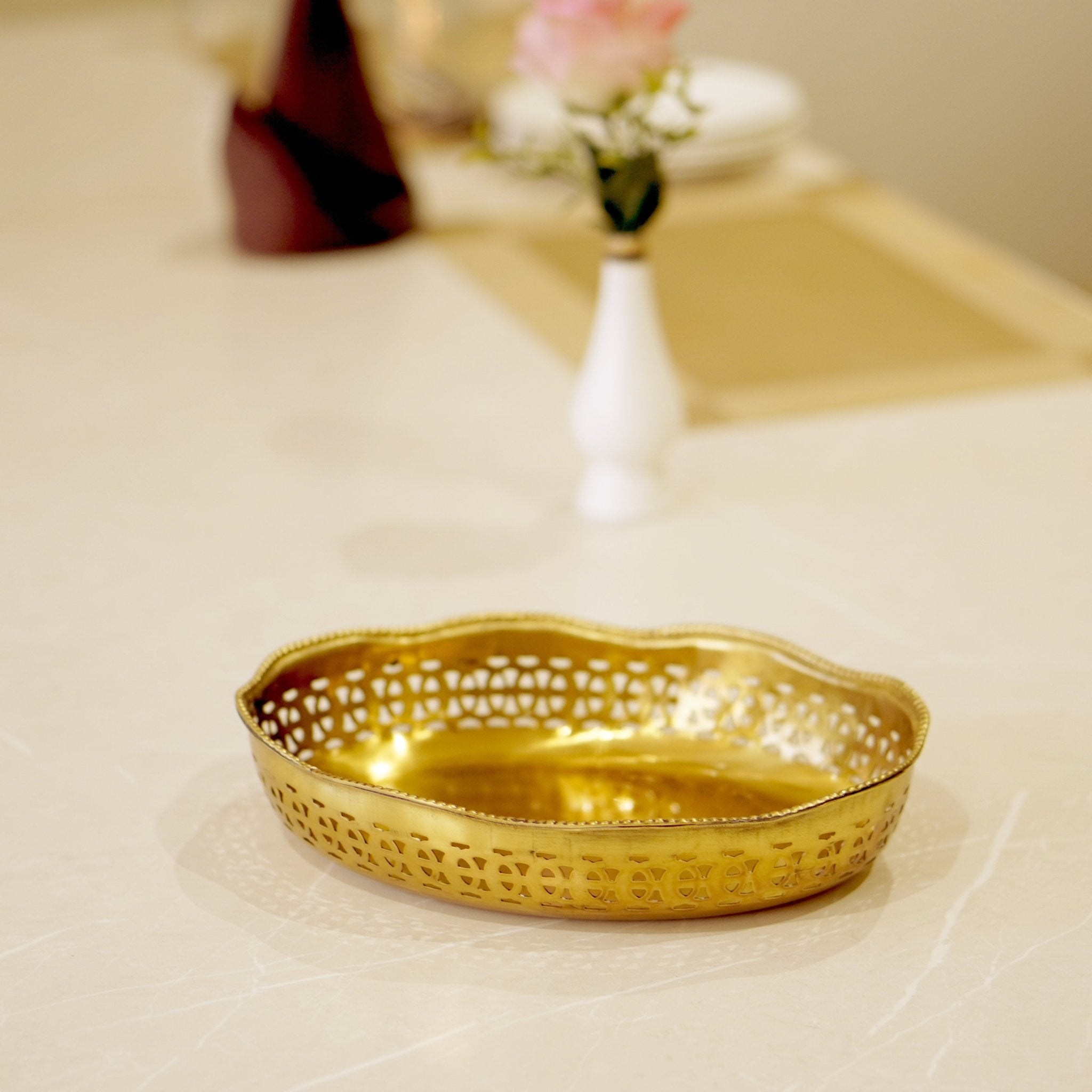 Brass Antique Snack Bowl - Brass Globe -