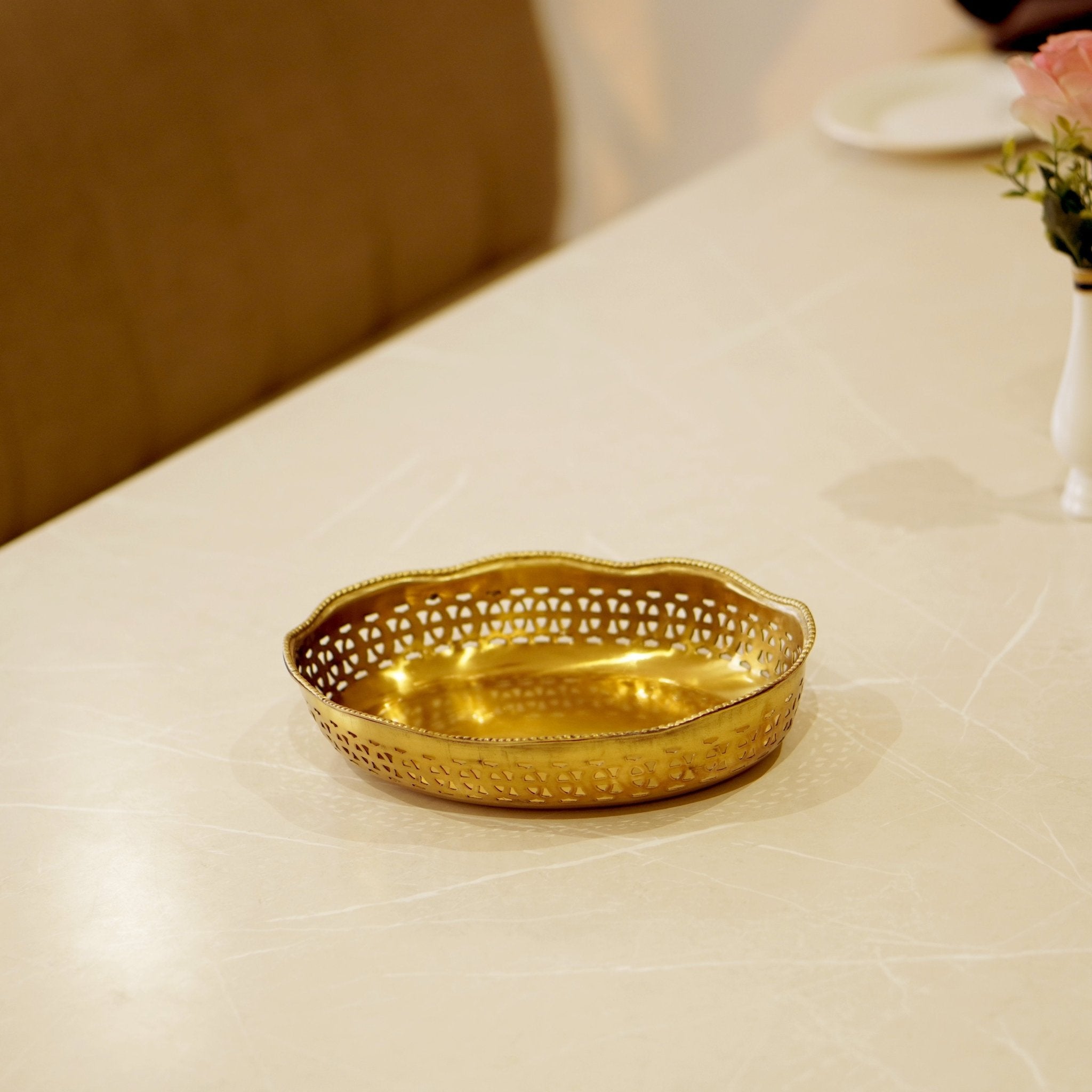 Brass Antique Snack Bowl - Brass Globe -