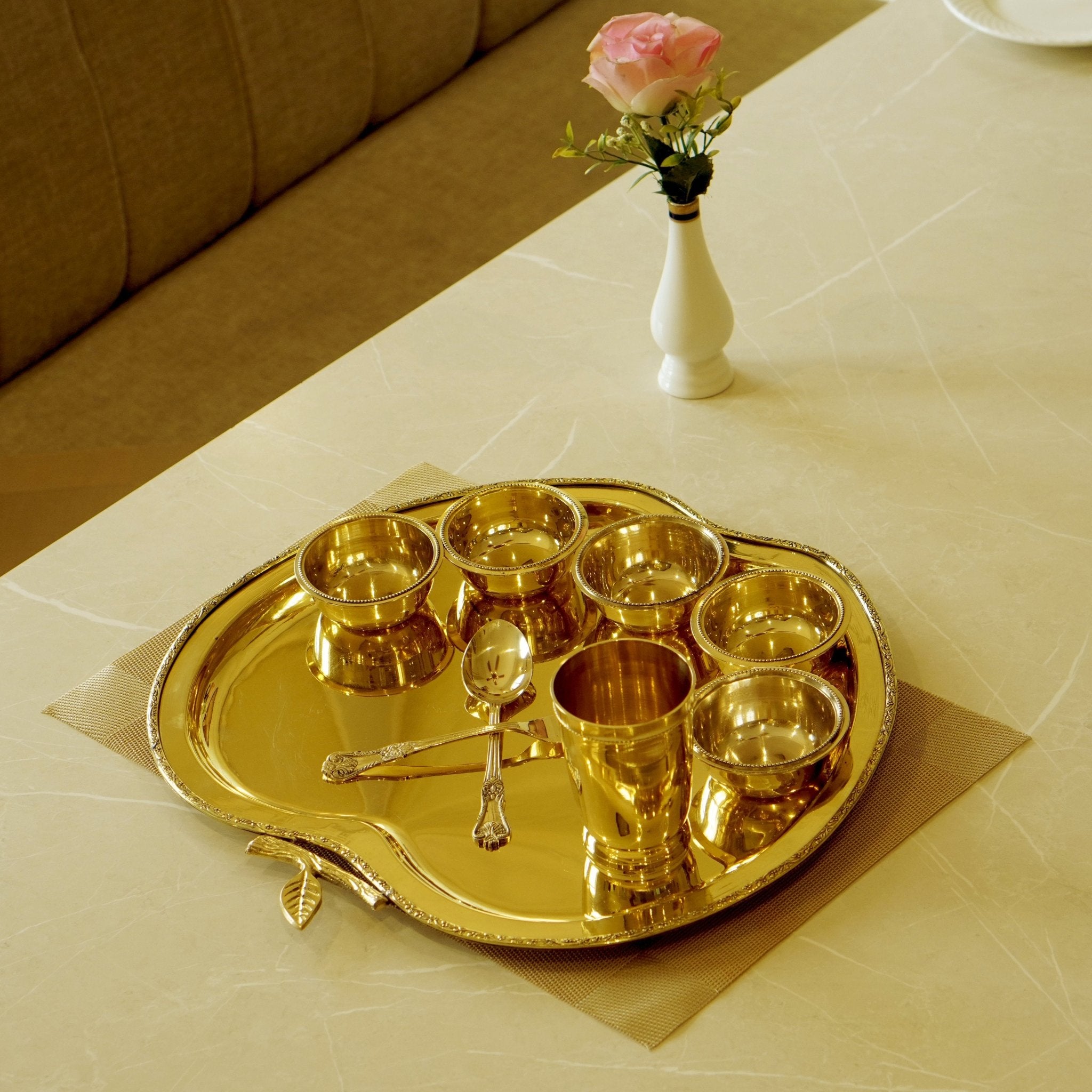 Brass apple dinner set - Brass Globe -