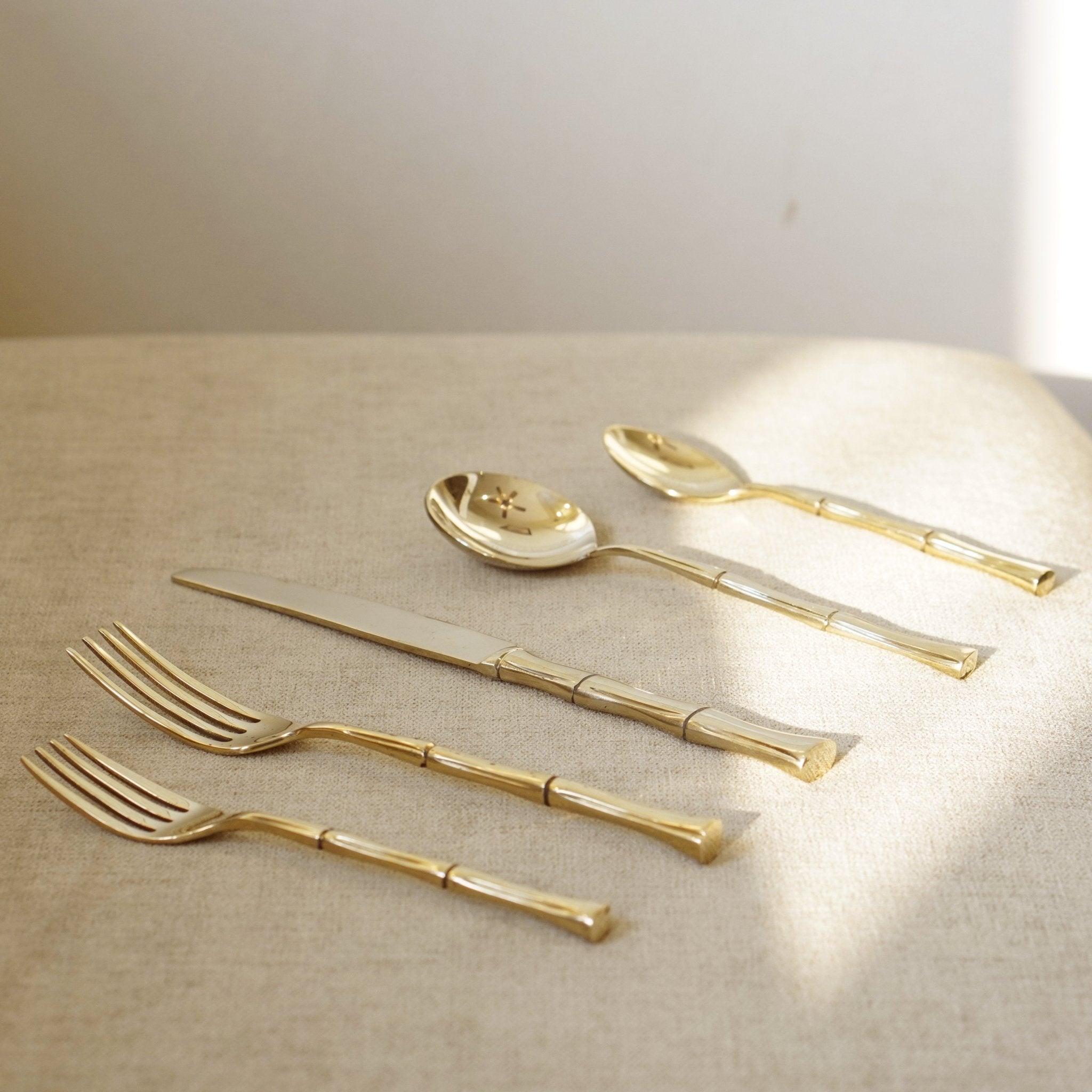 Brass Bamboo Cutlery - Brass Globe -