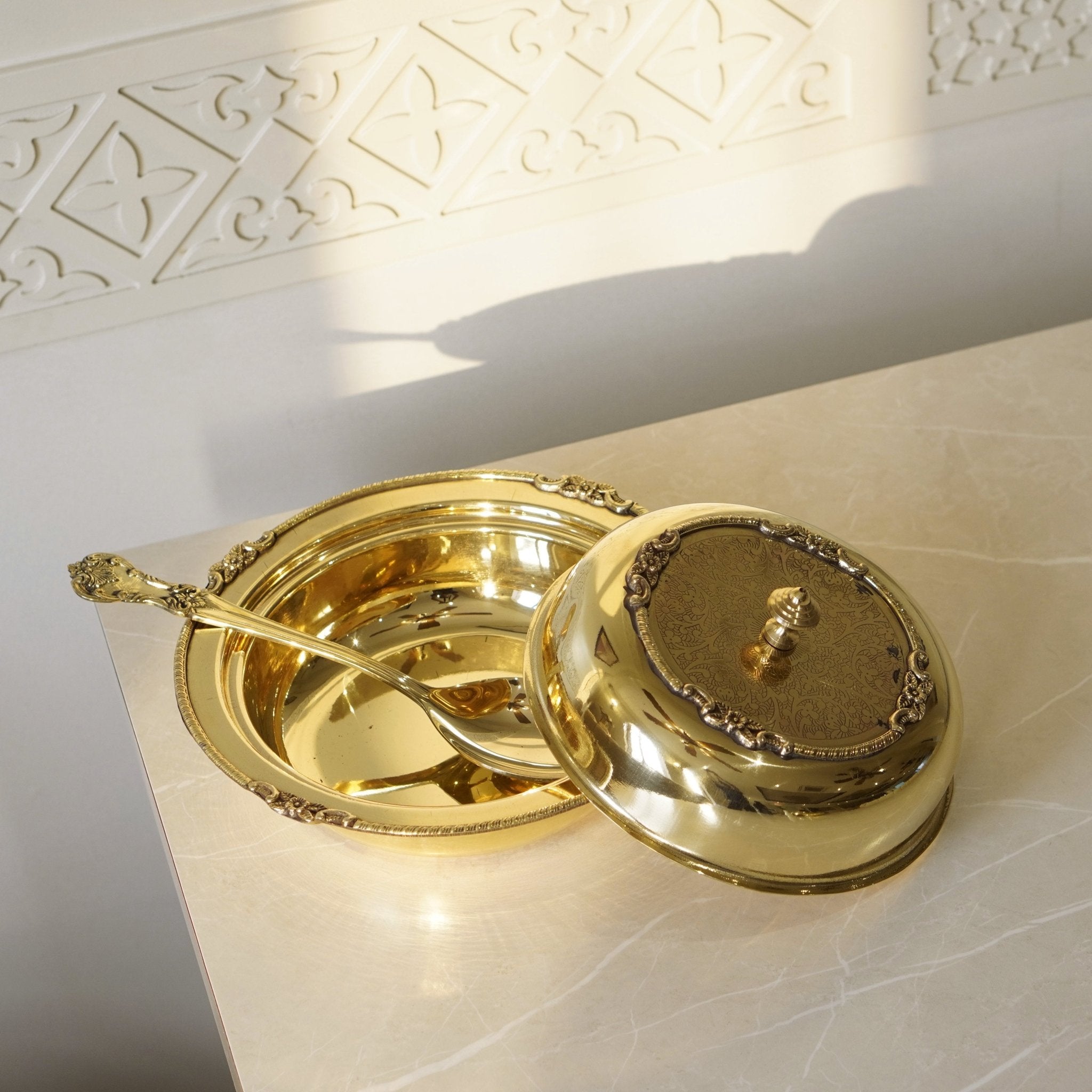 Brass Casserole / Pital Donga / Tureen - Brass Globe -