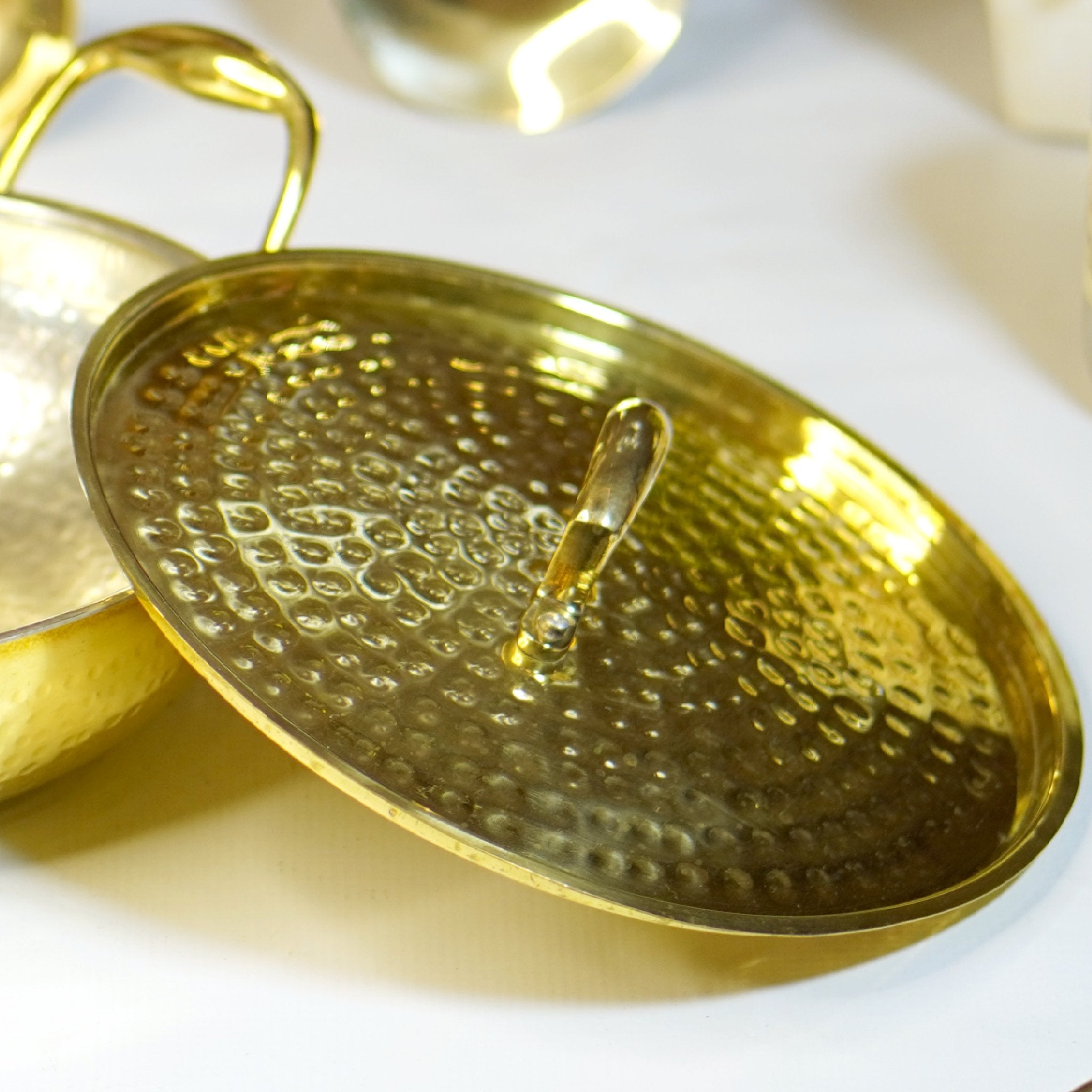 Brass kadhai with lid - Brass Globe -