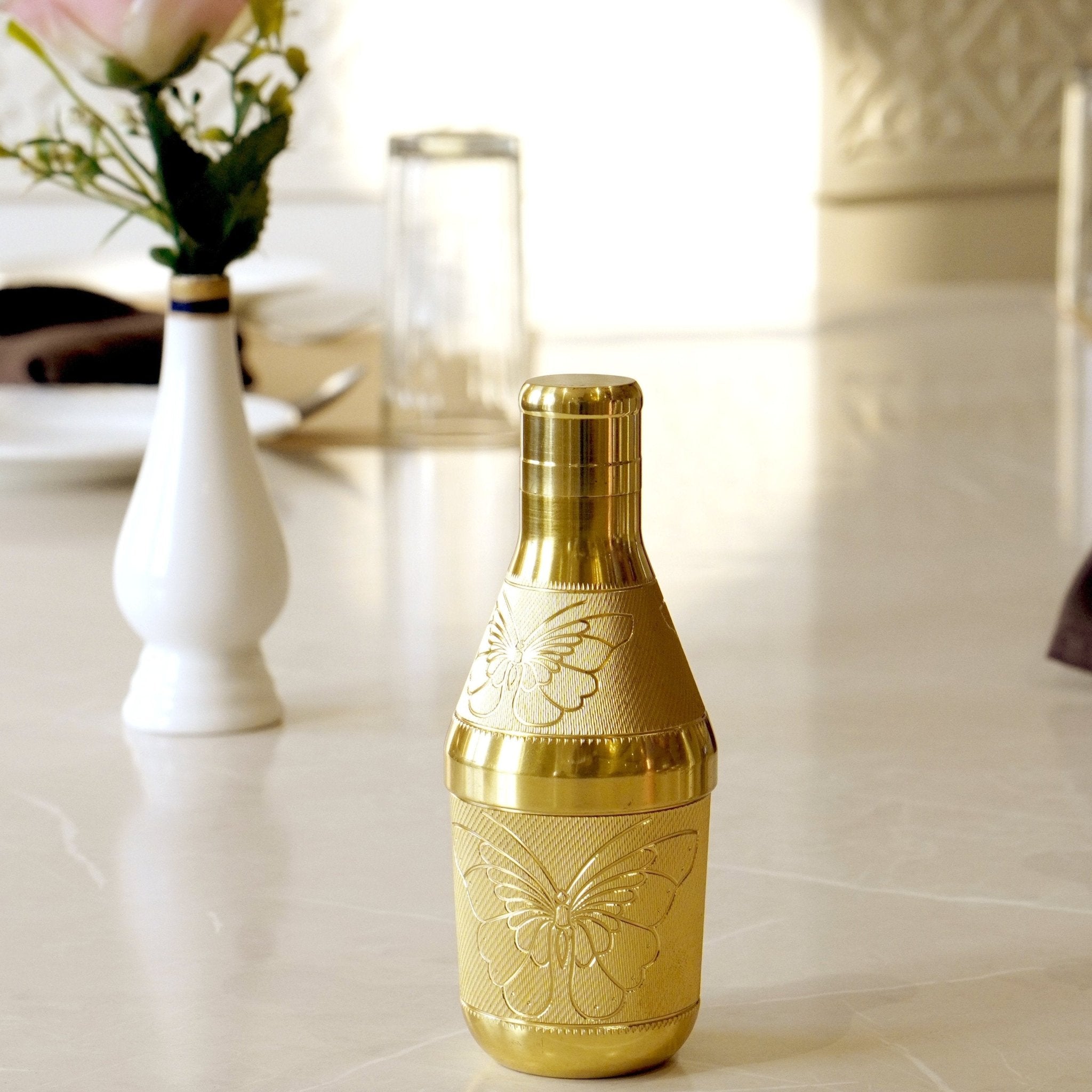 Brass Mukhwas Bottle - Brass Globe -