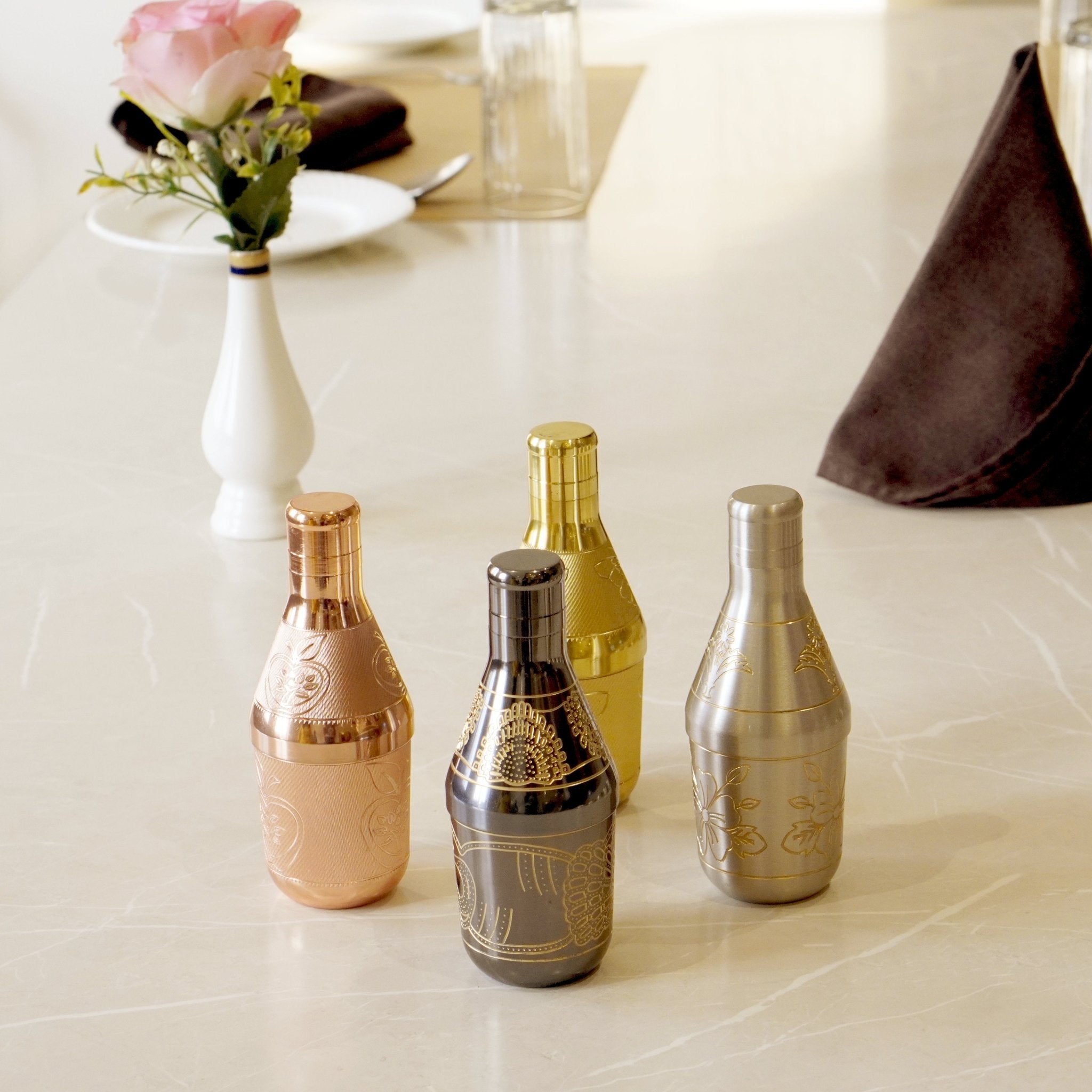 Brass Mukhwas Bottle - Brass Globe -