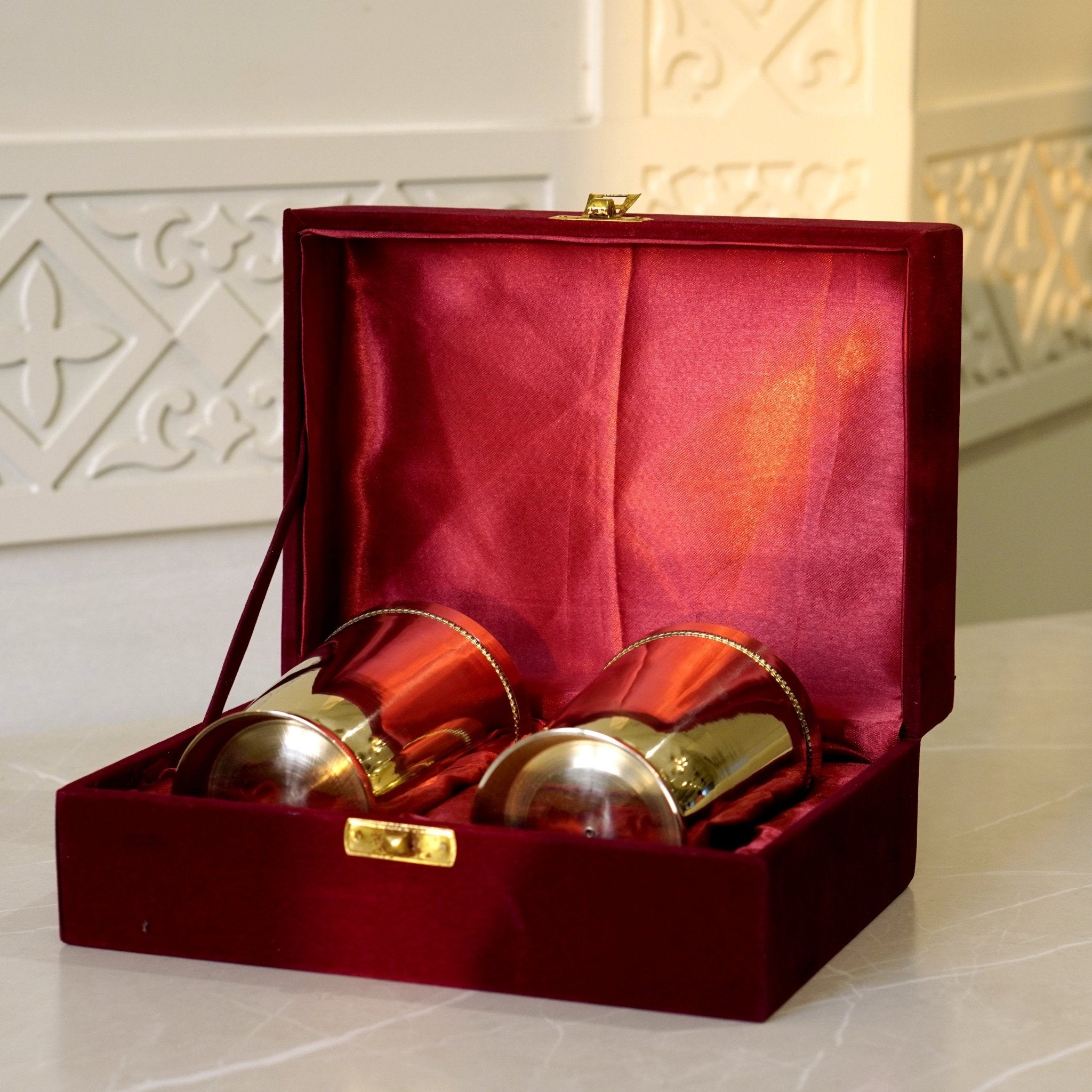 Brass Plain Glass with Velvet Box - Brass Globe -
