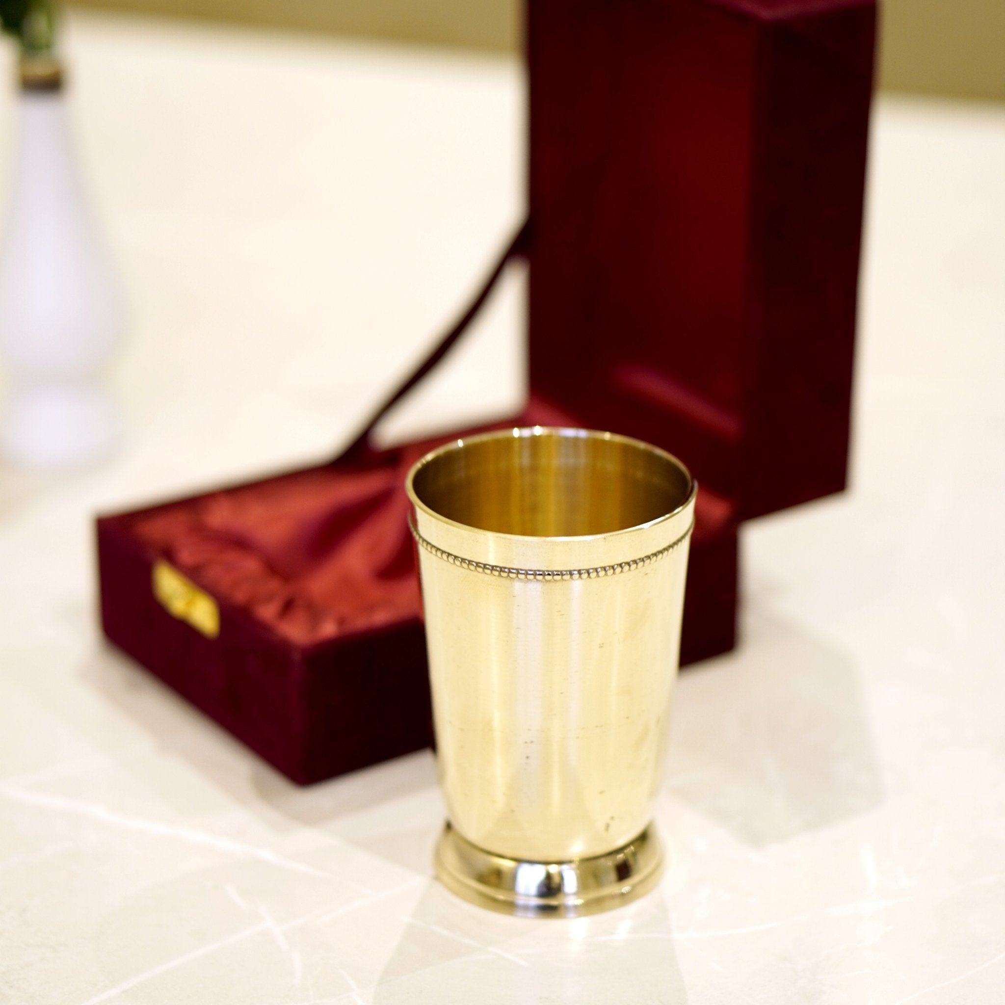Brass Plain Glass with Velvet Box - Brass Globe -