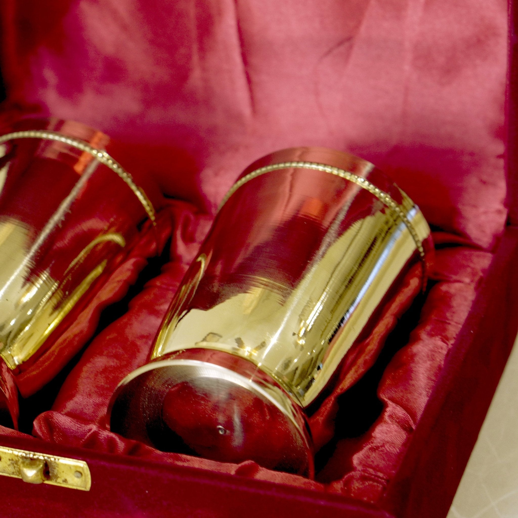 Brass Plain Glass with Velvet Box - Brass Globe -