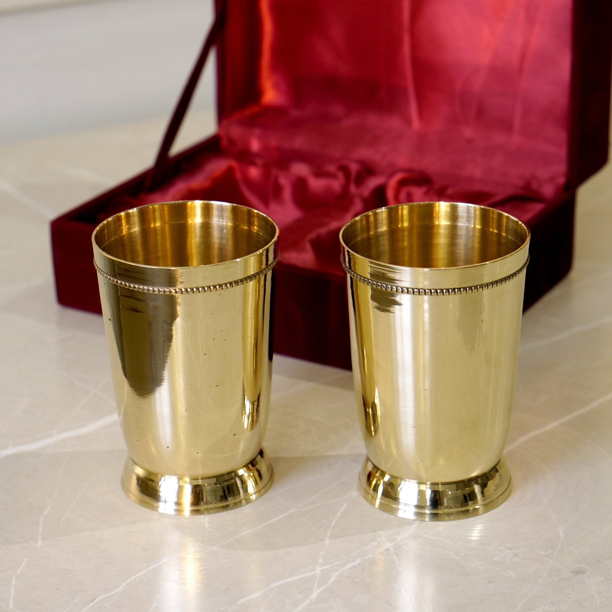 Brass Plain Glass with Velvet Box - Brass Globe -