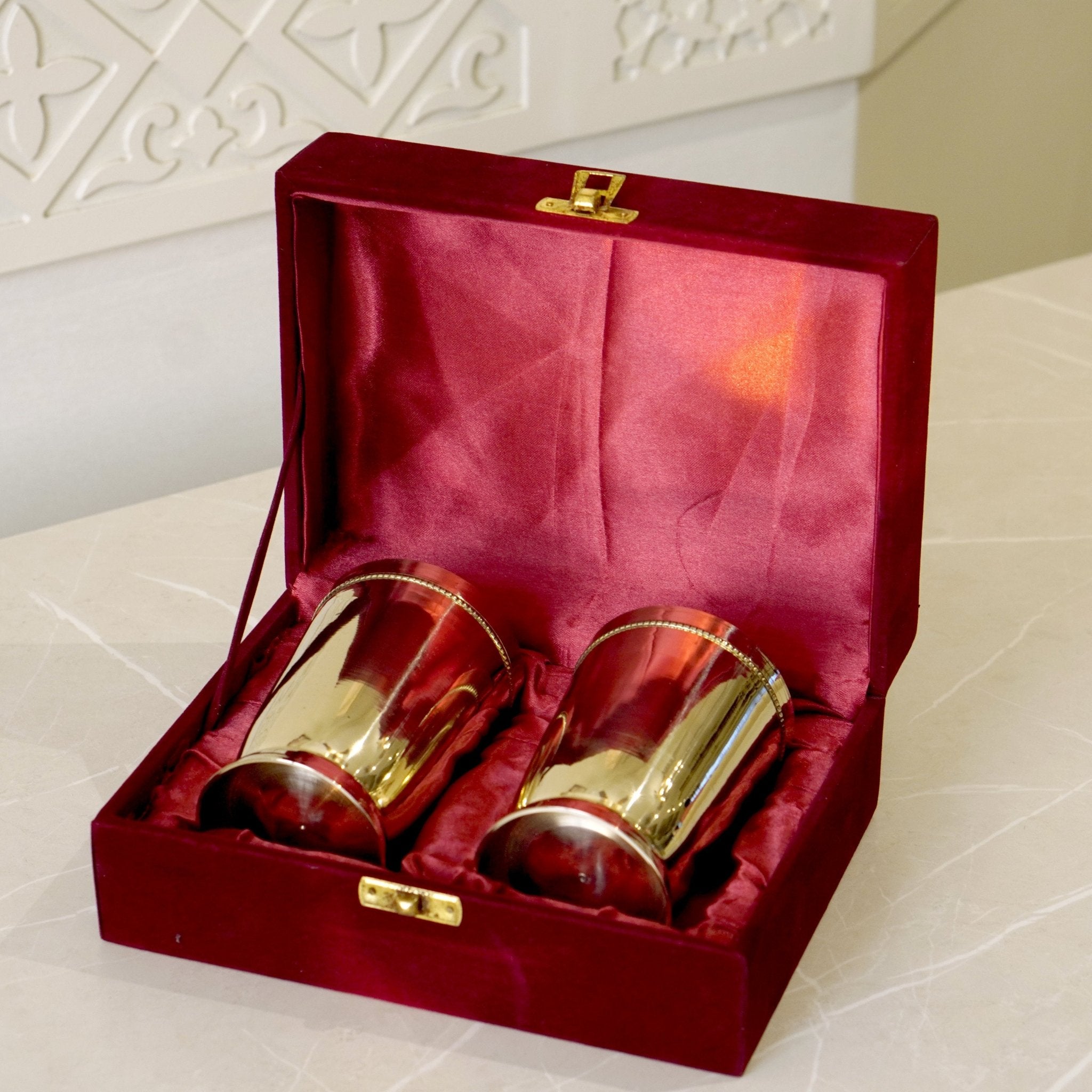 Brass Plain Glass with Velvet Box - Brass Globe -