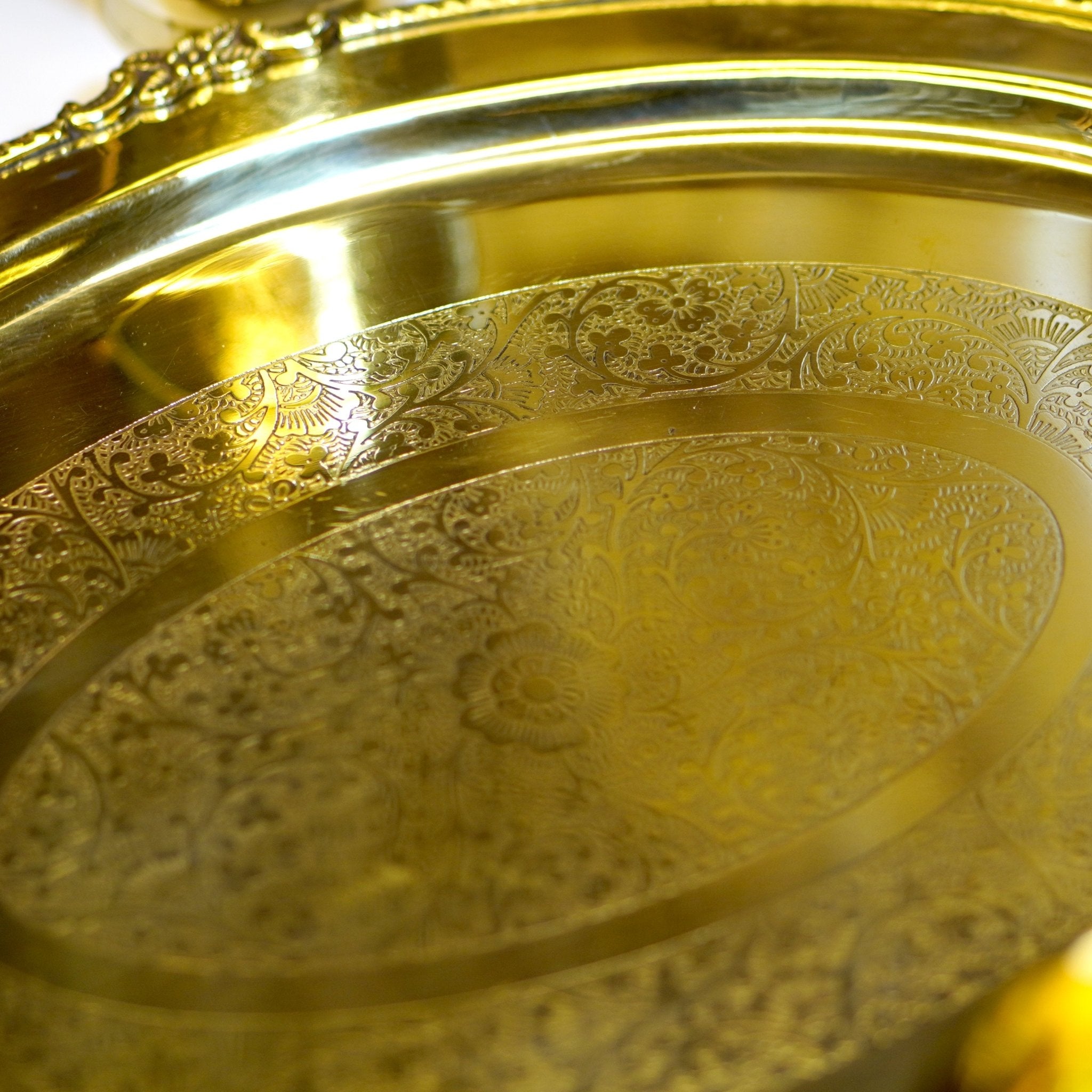 Brass Serving Tray with Handle - Brass Globe -