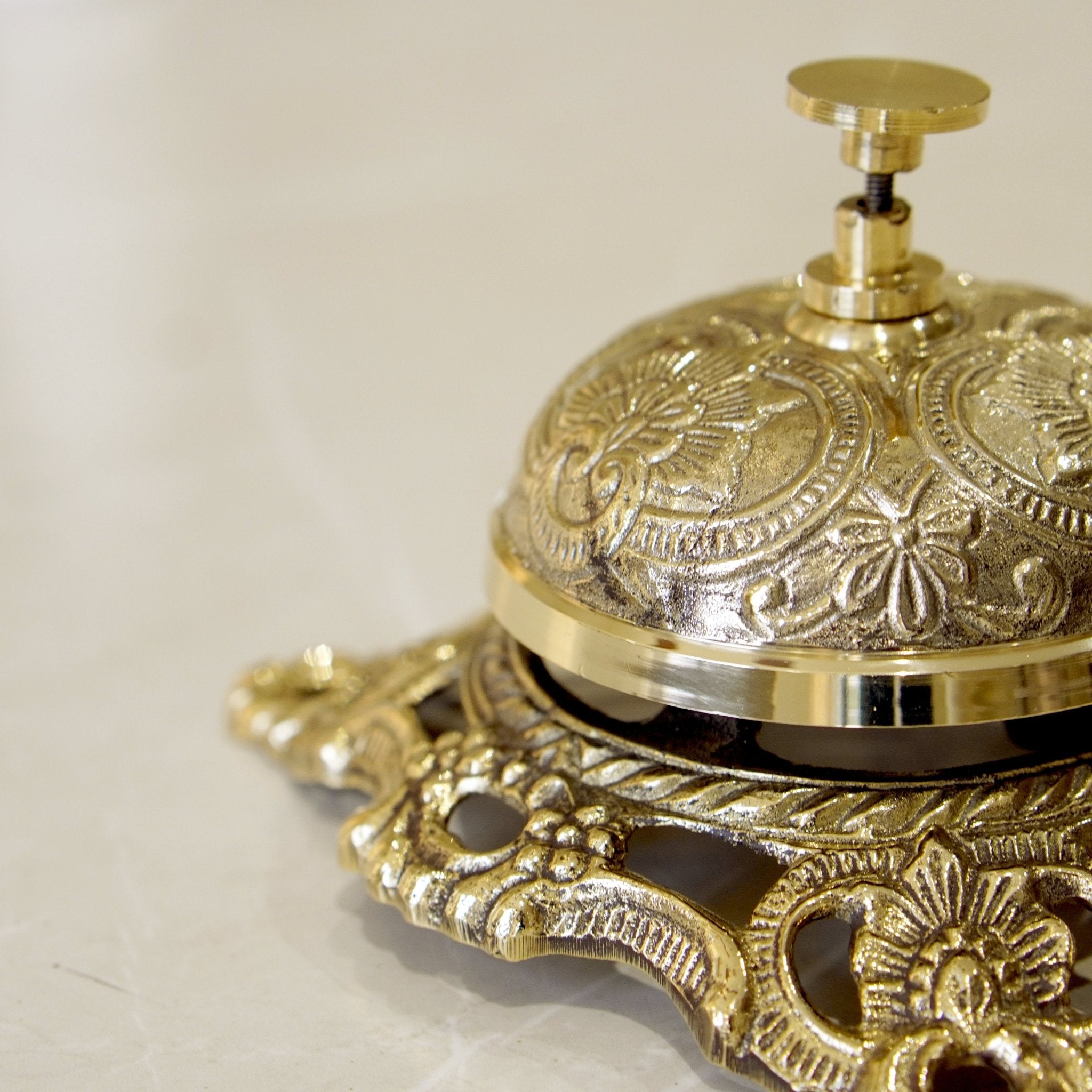 Brass Table Bell / Call Bell - Brass Globe -