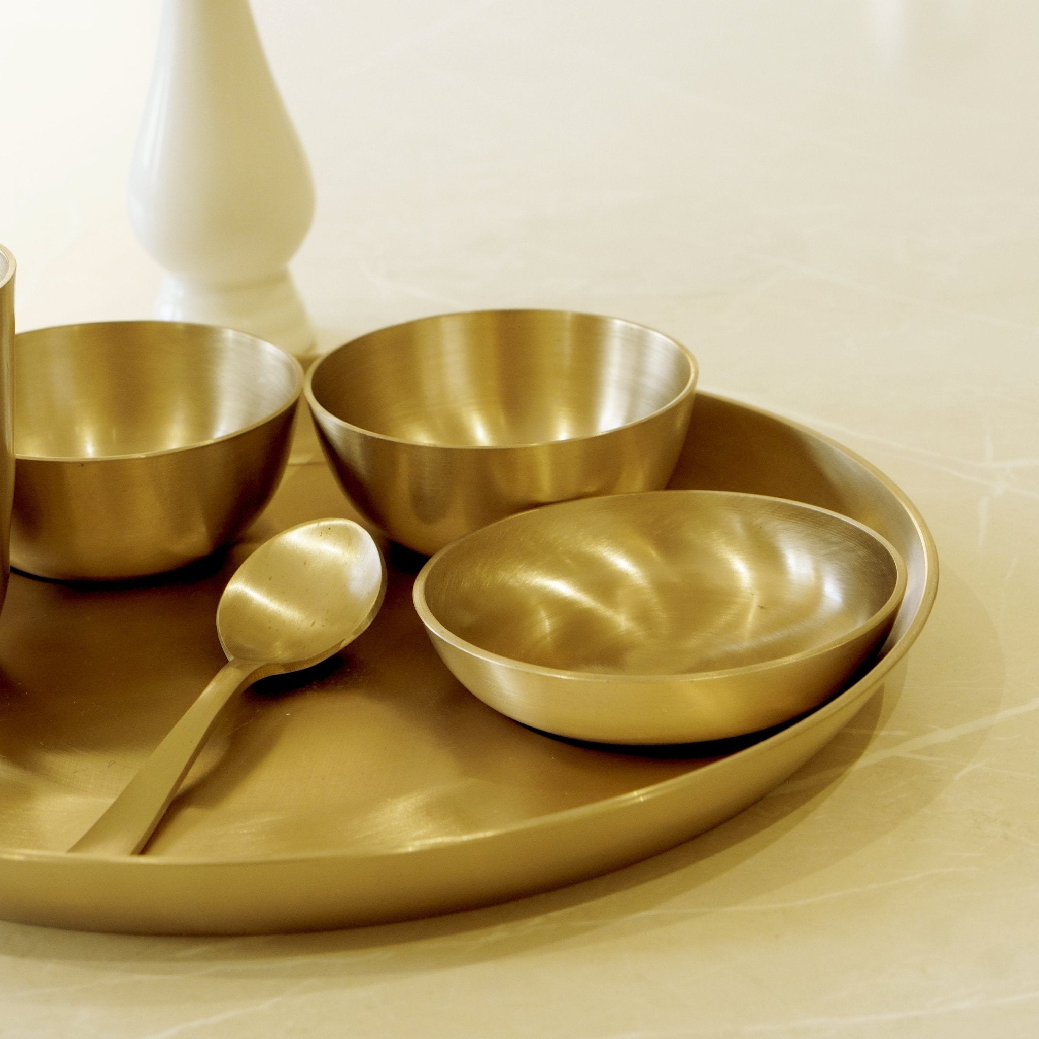 Bronze / Kansa Dinner Set Matte Finish (Pack of 6) - Brass Globe -