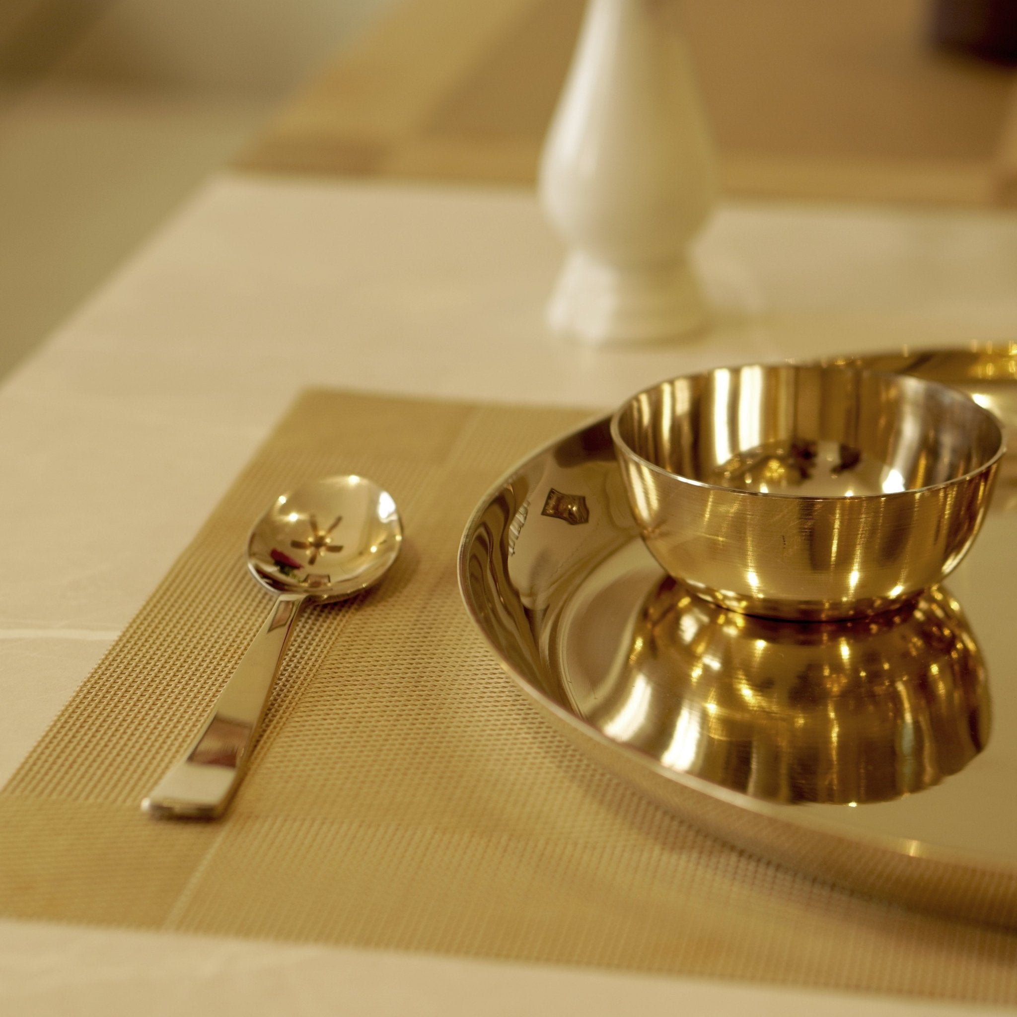 Bronze / Kansa Dinner Set Plain Glossy Finish (Set of 6) - Brass Globe -
