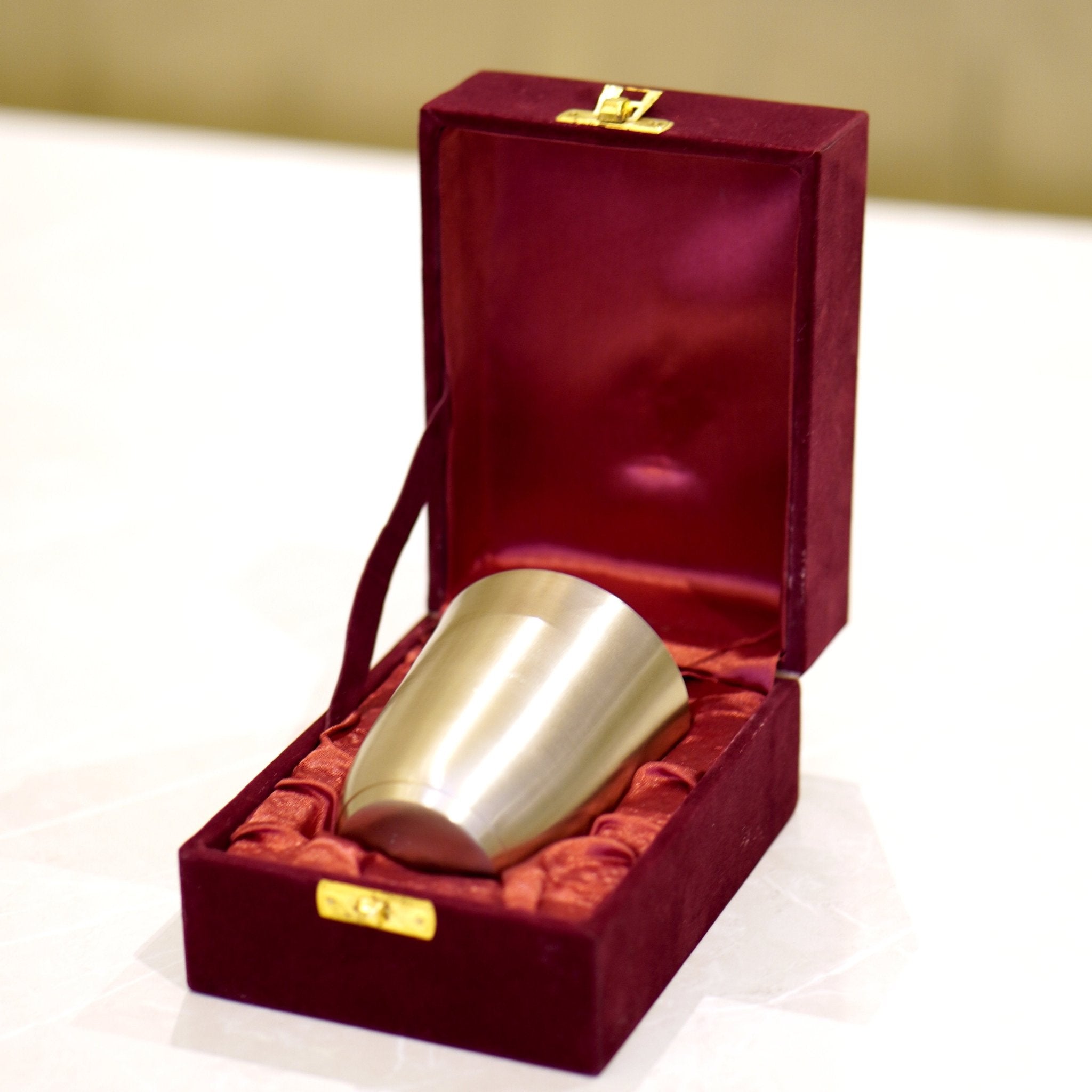 Bronze / Kansa Glasses with Velvet Box - Brass Globe -