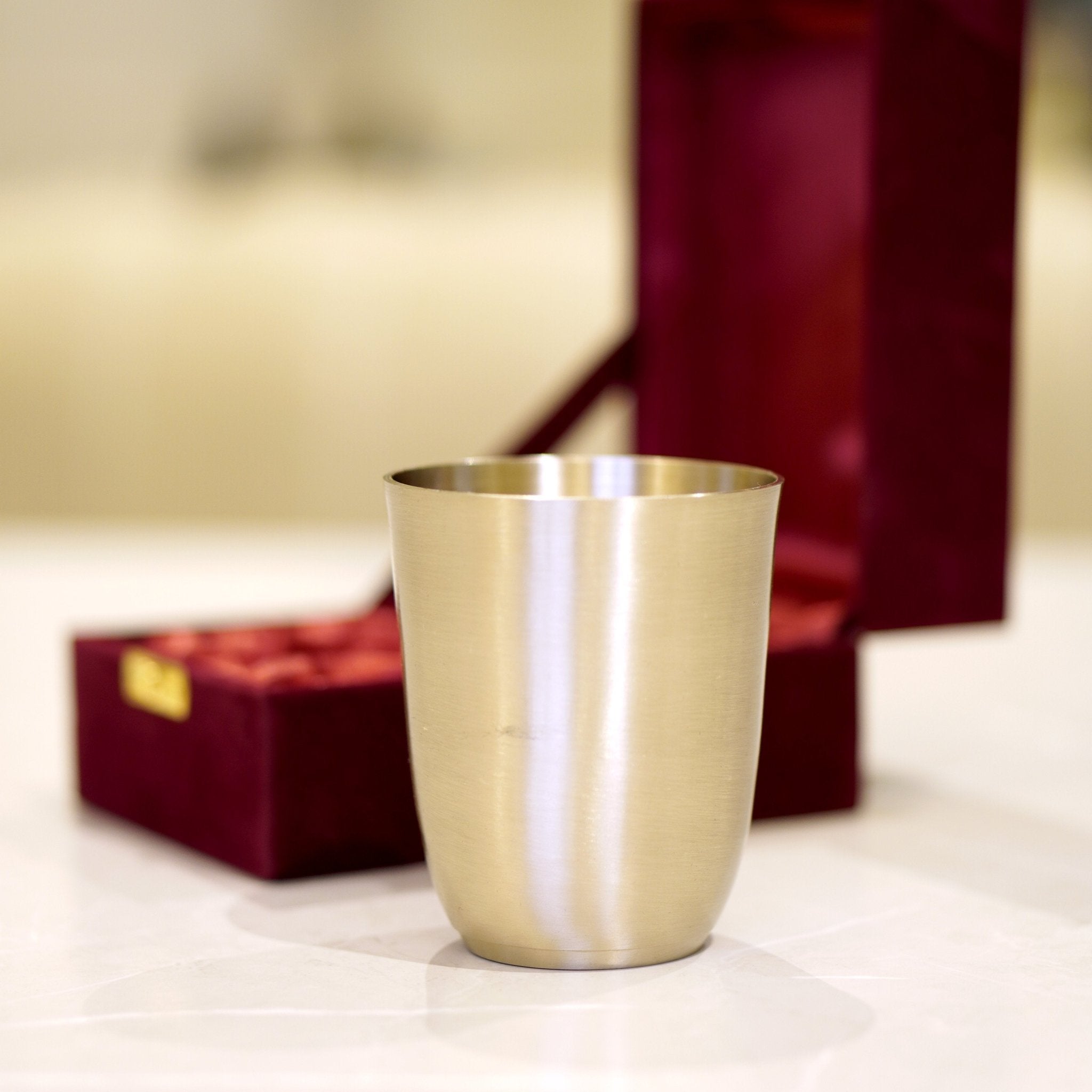 Bronze / Kansa Glasses with Velvet Box - Brass Globe -