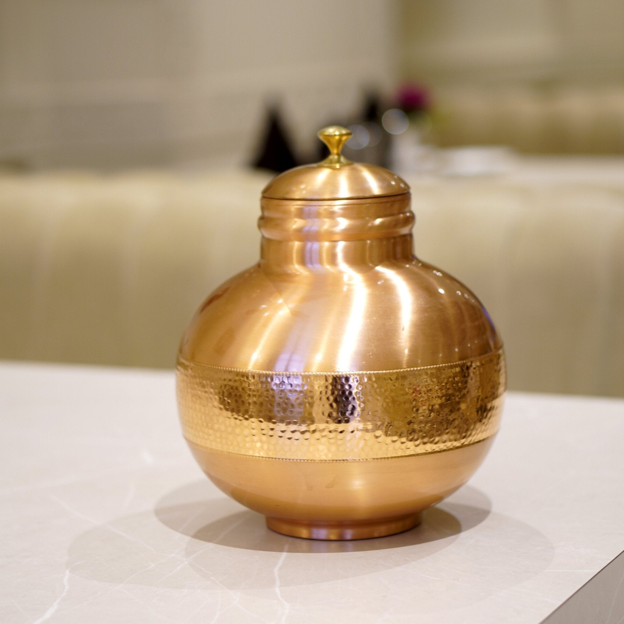 Copper Matki Water Pot / Kalash | Copper Pitcher - Brass Globe -